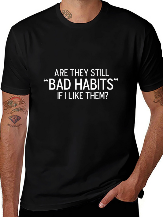 Funny Bad Habits Graphic Tee - Unisex Black T-Shirt