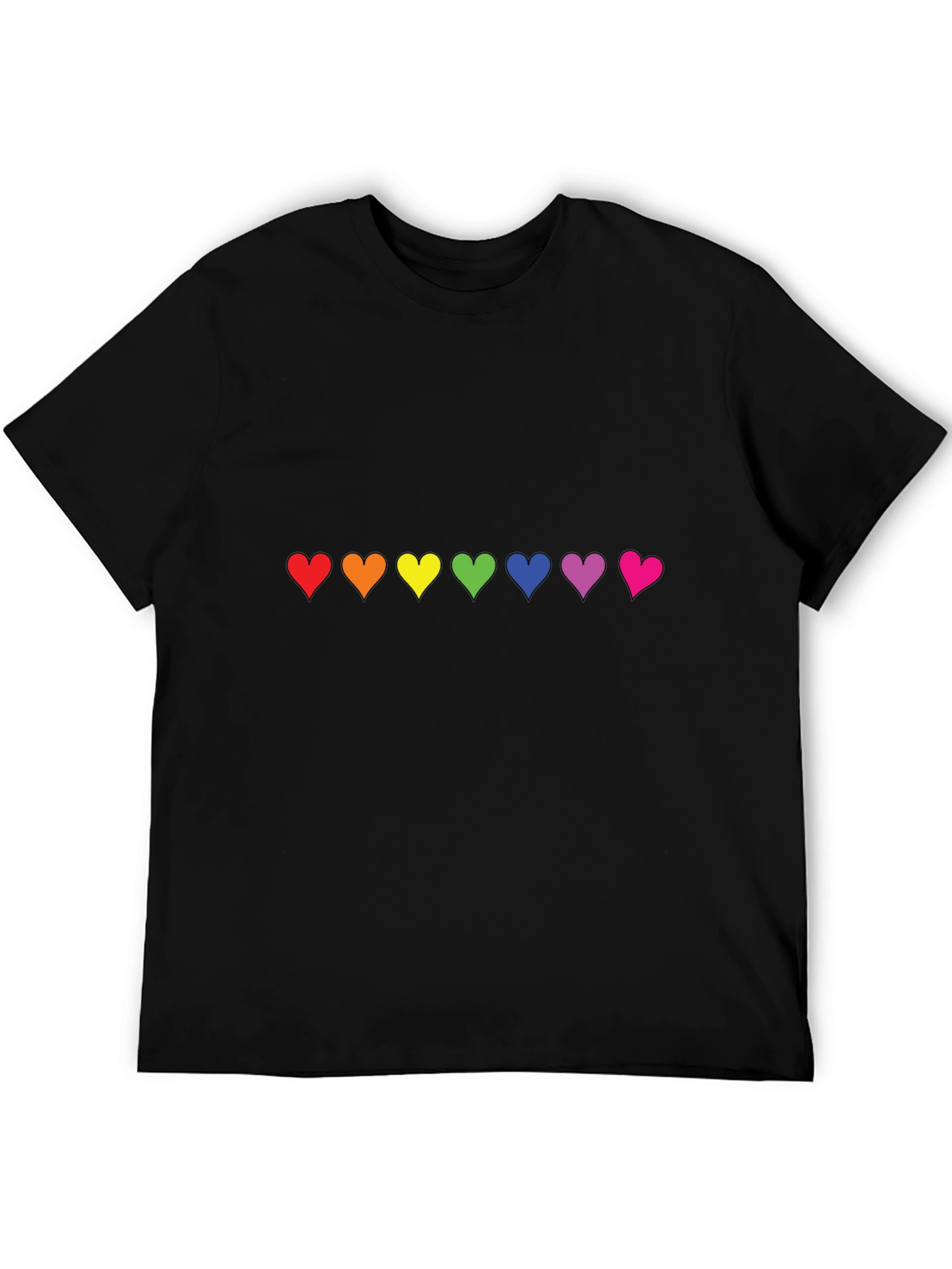 Pride Hearts Black T-Shirt - Unisex LGBT Love