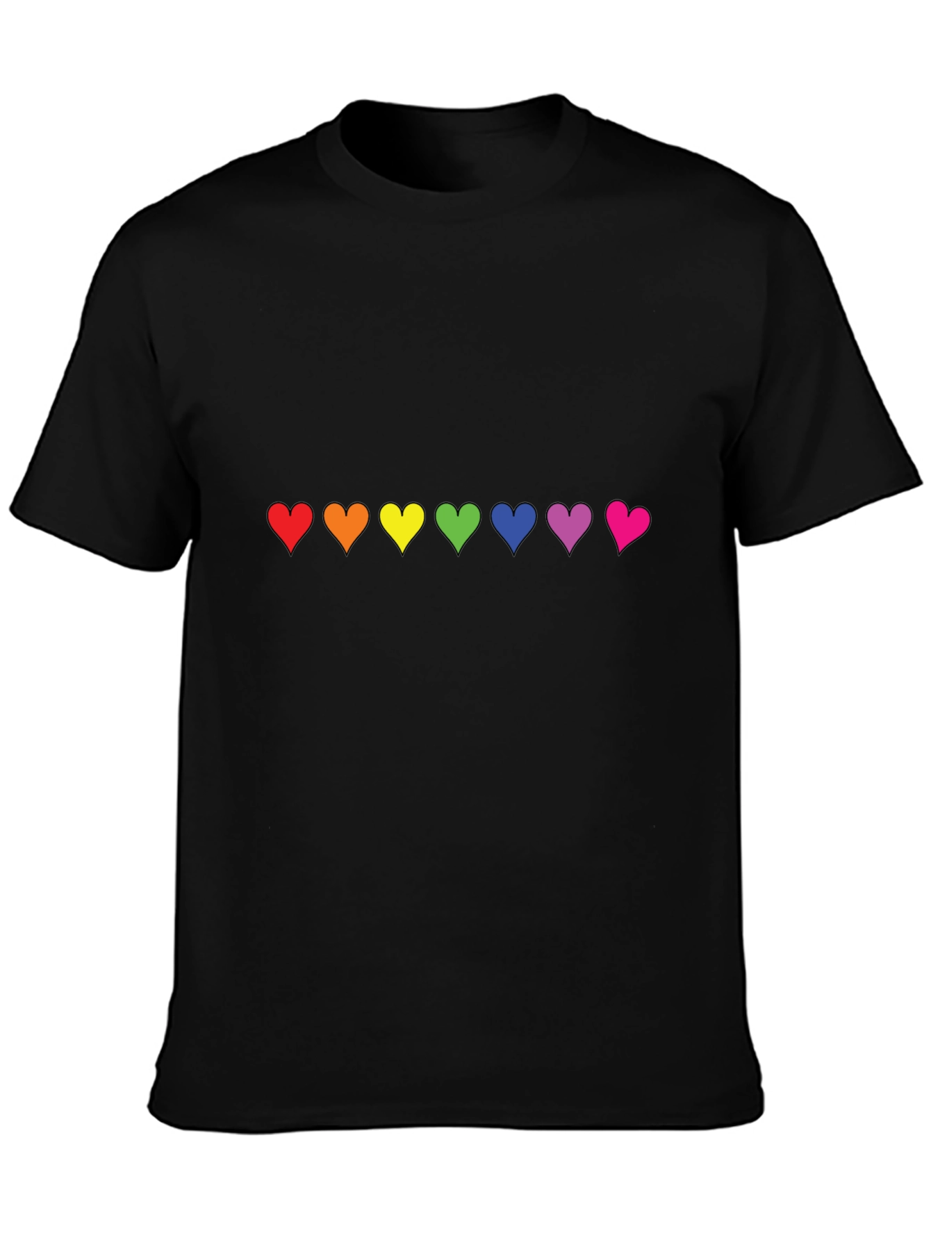 Pride Hearts Black T-Shirt - Unisex LGBT Love