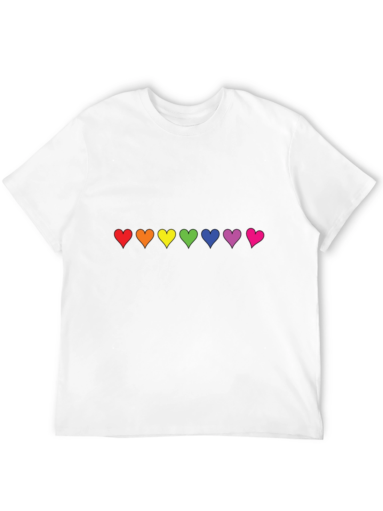 Pride Hearts Black T-Shirt - Unisex LGBT Love