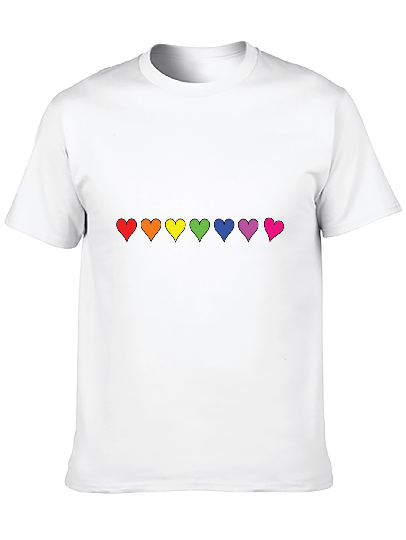 Pride Hearts Black T-Shirt - Unisex LGBT Love