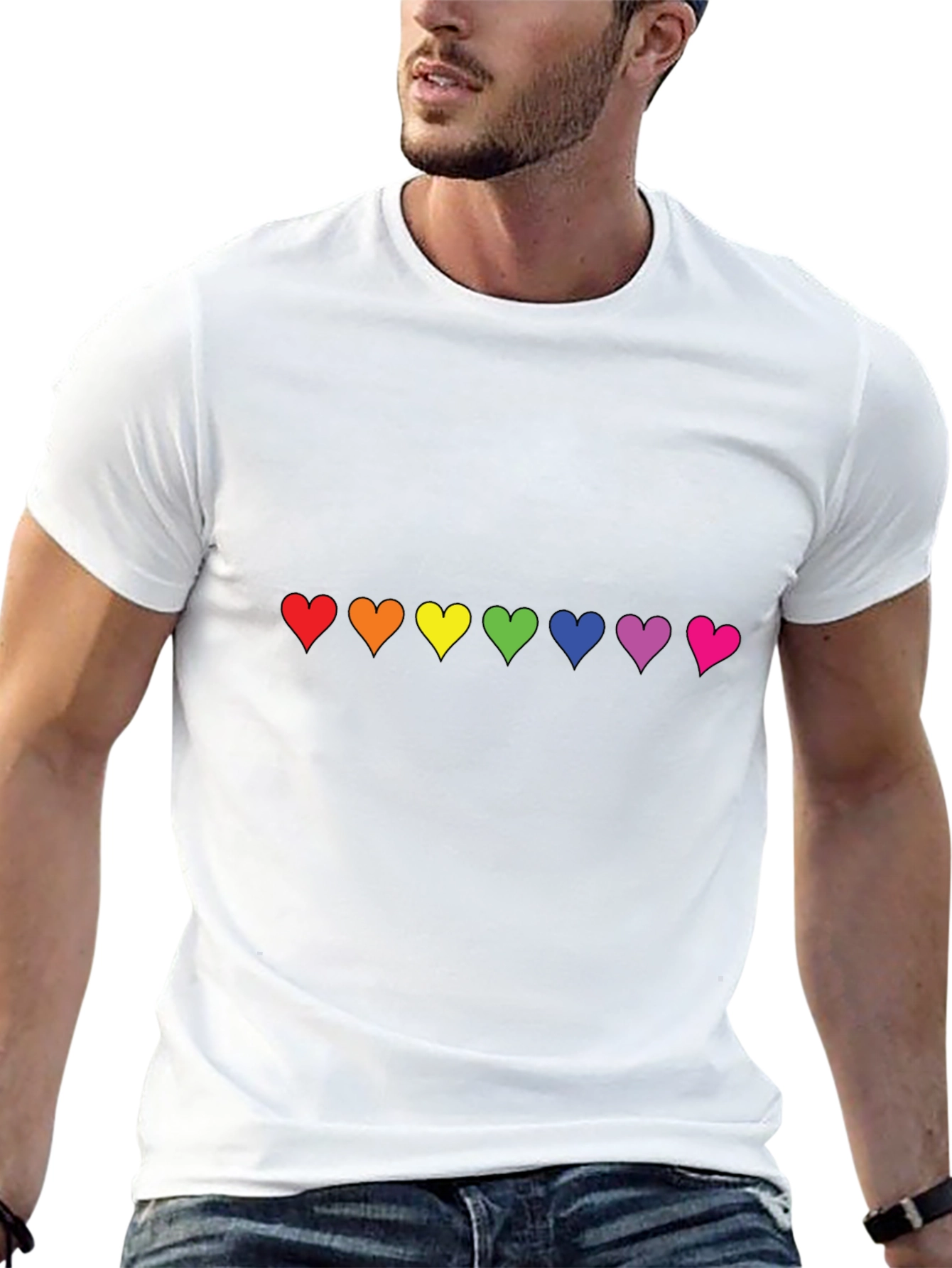 Pride Hearts Black T-Shirt - Unisex LGBT Love