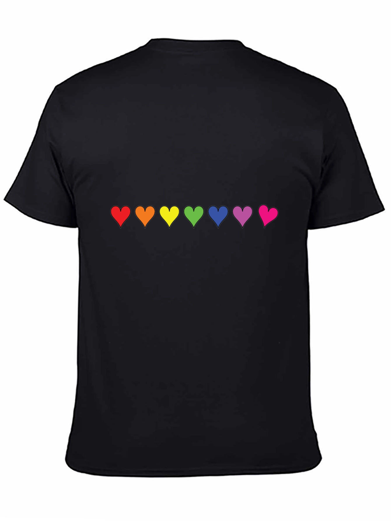 Pride Hearts Black T-Shirt - Unisex LGBT Love