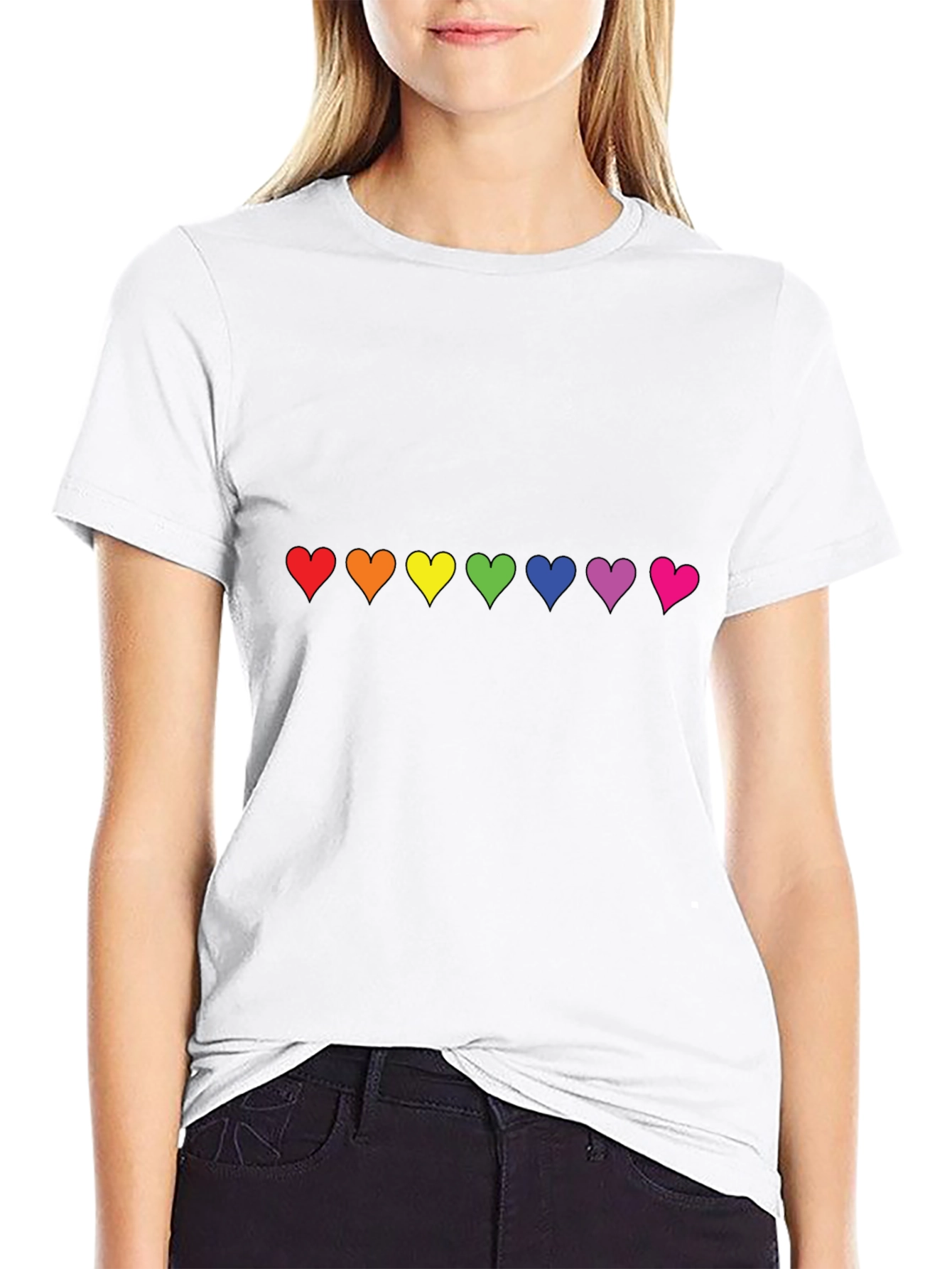 Pride Hearts Black T-Shirt - Unisex LGBT Love