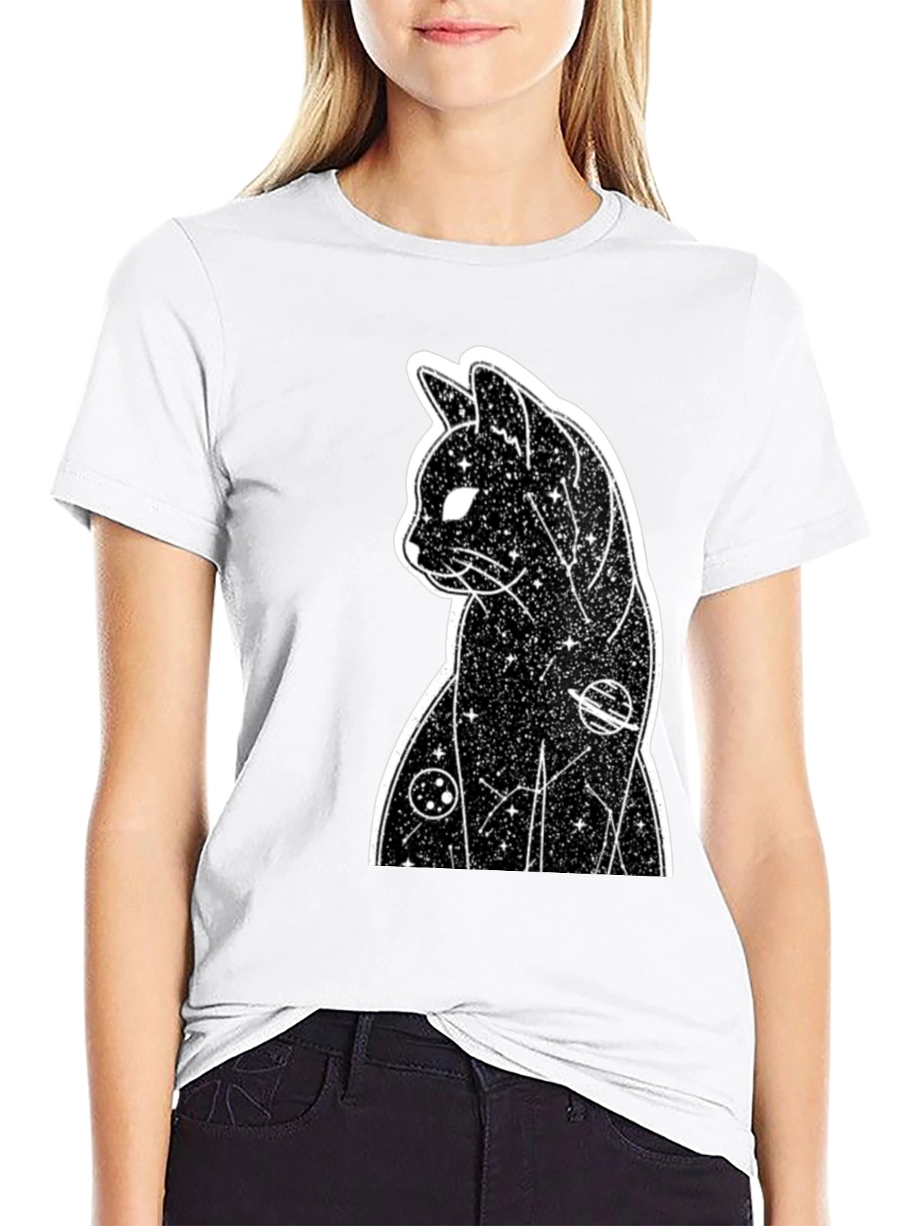 Cosmic Cat T-Shirt - Black