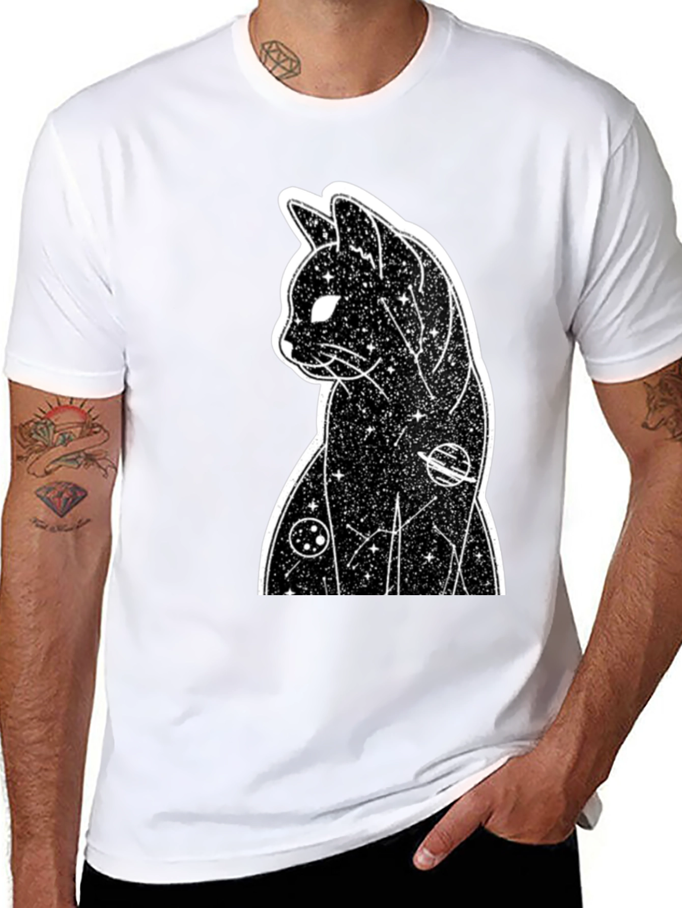 Cosmic Cat T-Shirt - Black