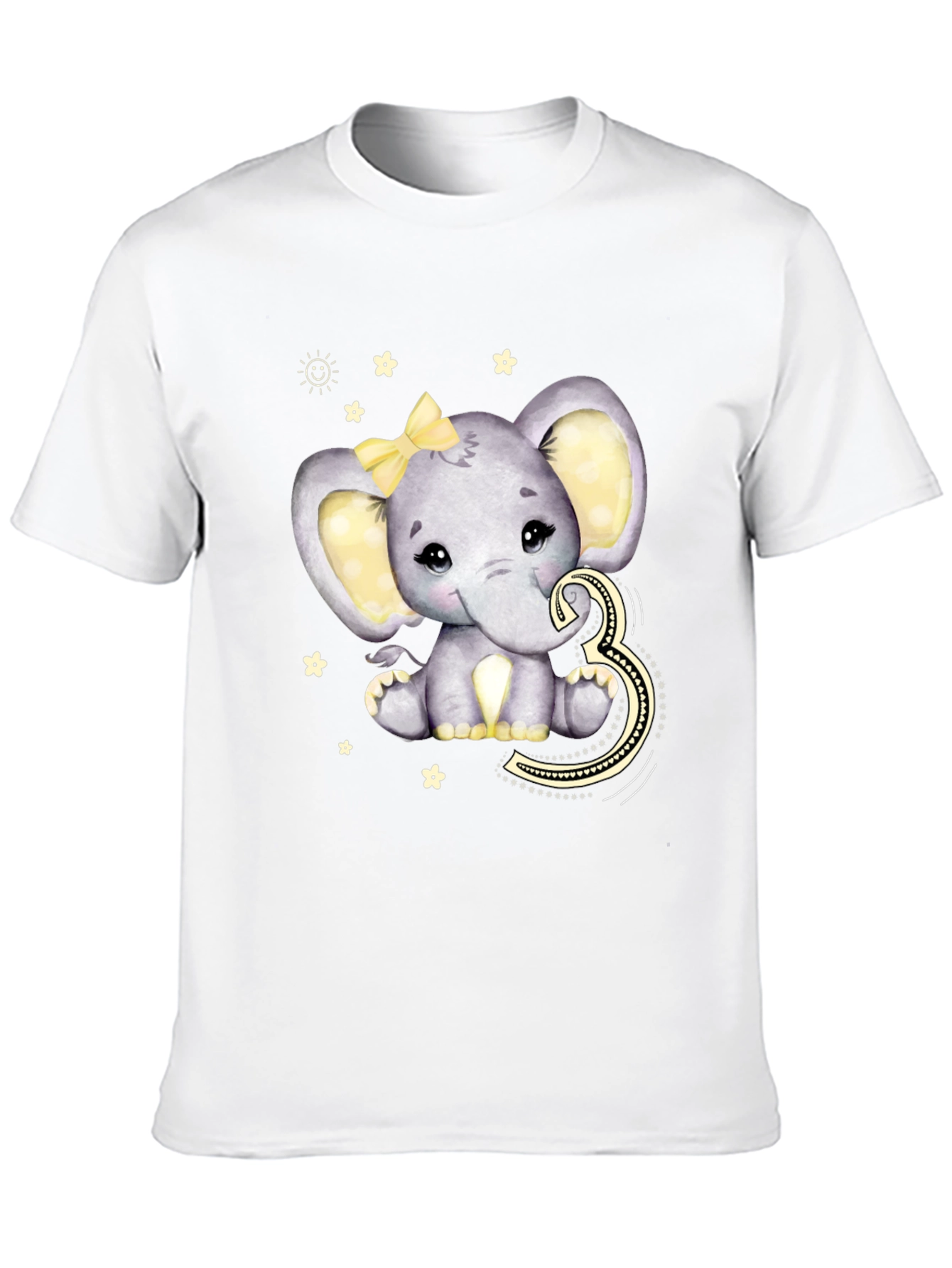 Cute Elephant 3rd Birthday T-Shirt