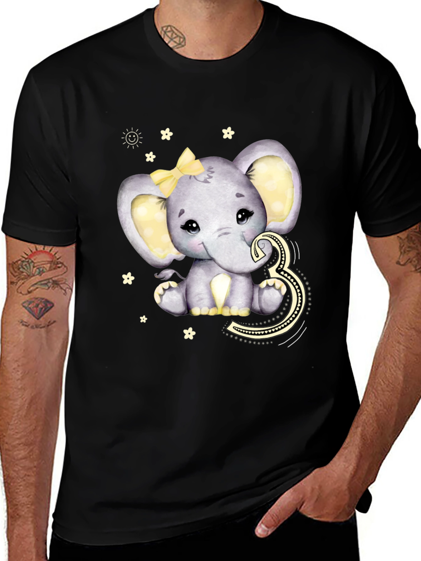 Cute Elephant 3rd Birthday T-Shirt