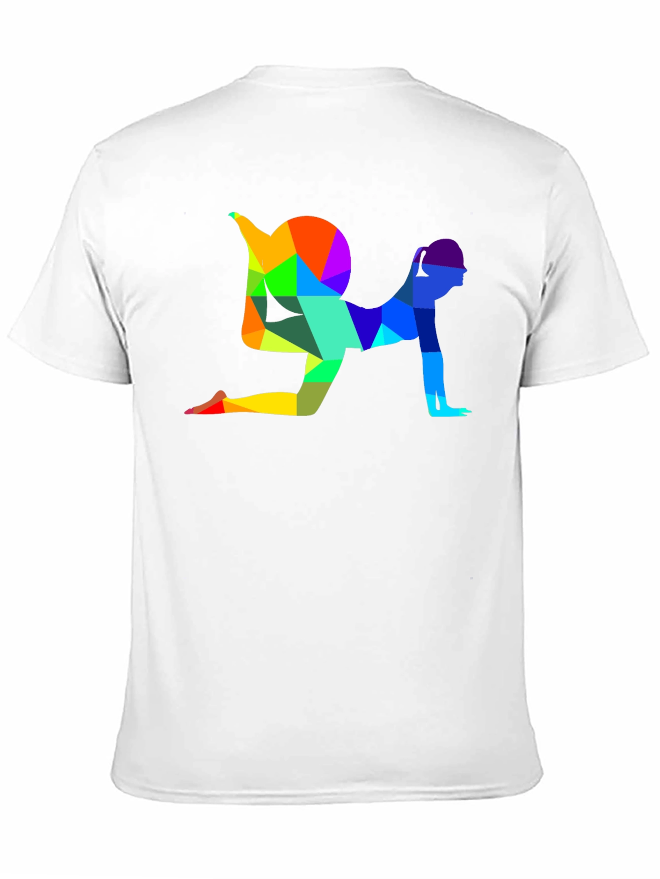 Geometric Yoga Pose Graphic T-Shirt - Unisex Black Tee