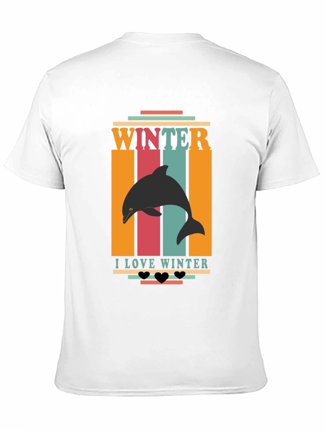 Winter Dolphin Graphic Tee - I Love Winter