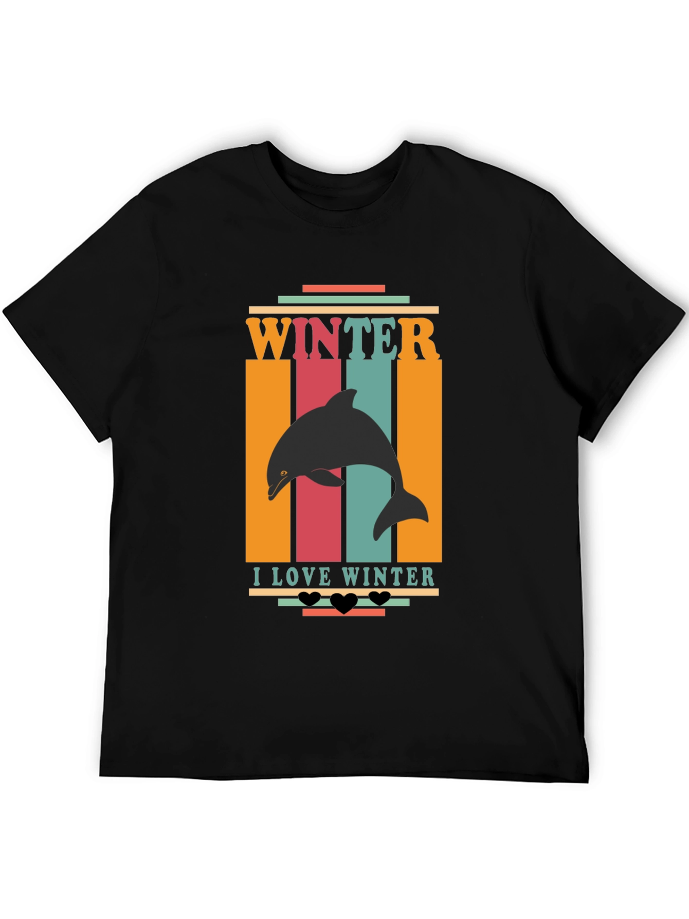 Winter Dolphin Graphic Tee - I Love Winter