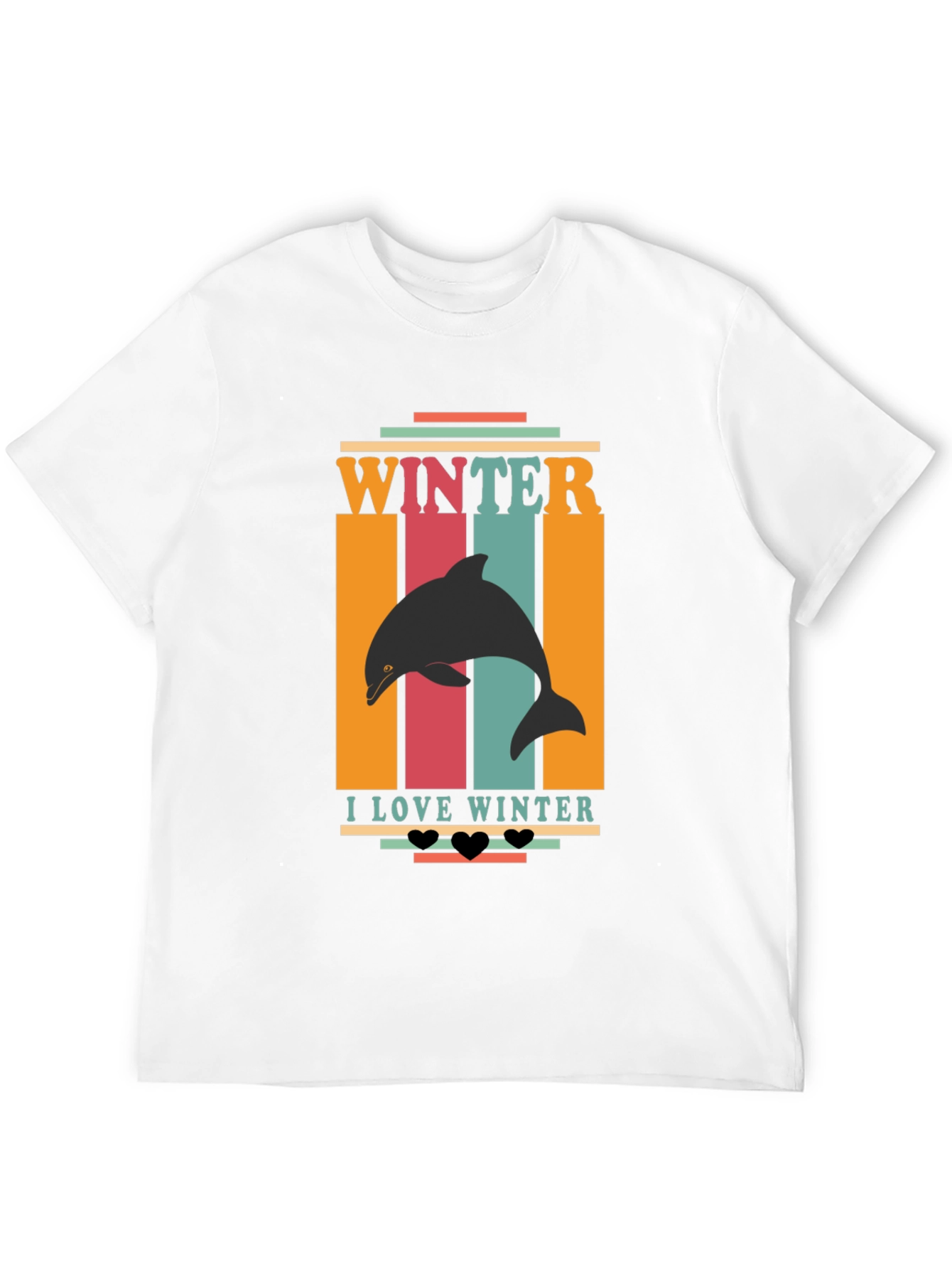 Winter Dolphin Graphic Tee - I Love Winter