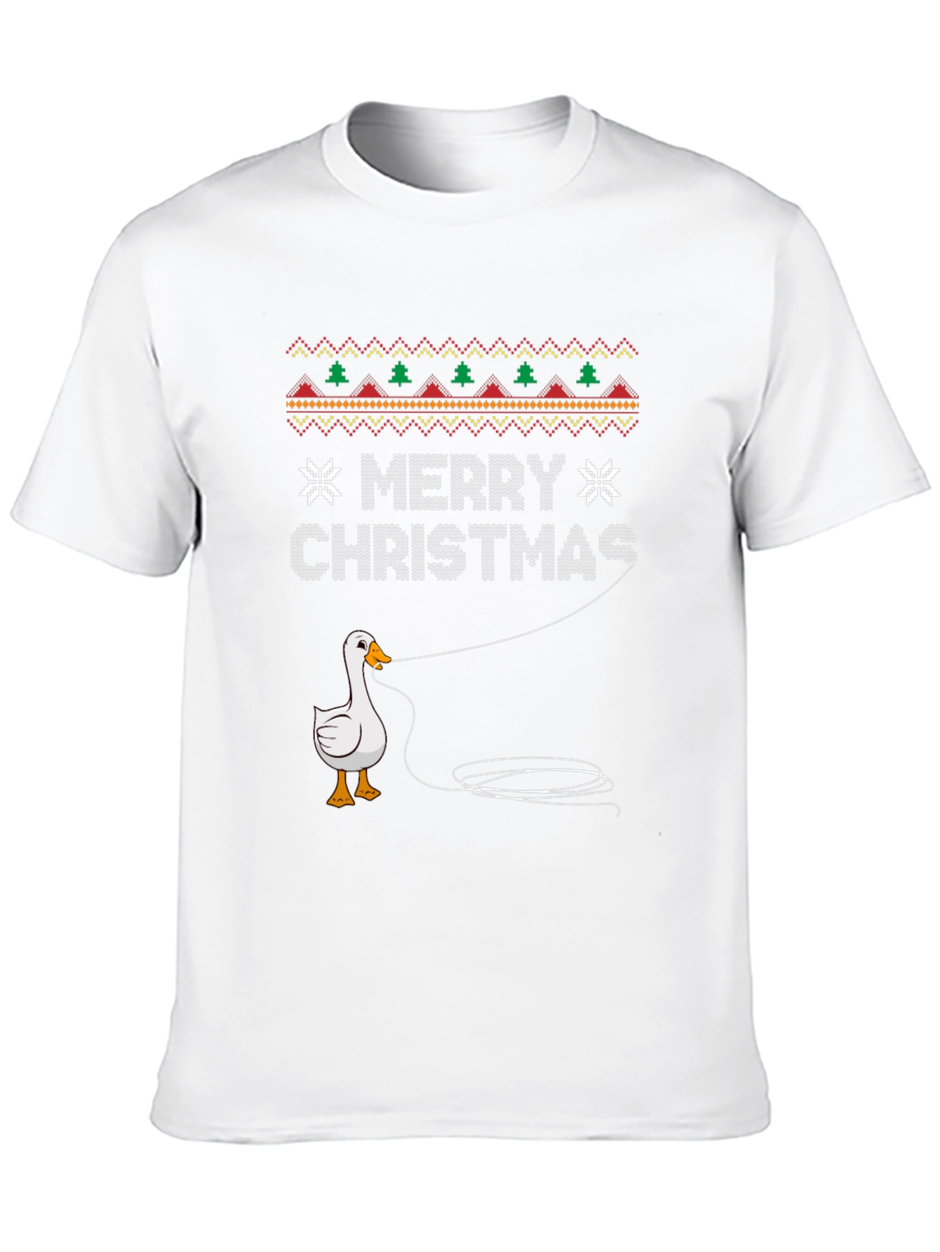 Funny Goose Fishing Ugly Christmas Sweater T-Shirt