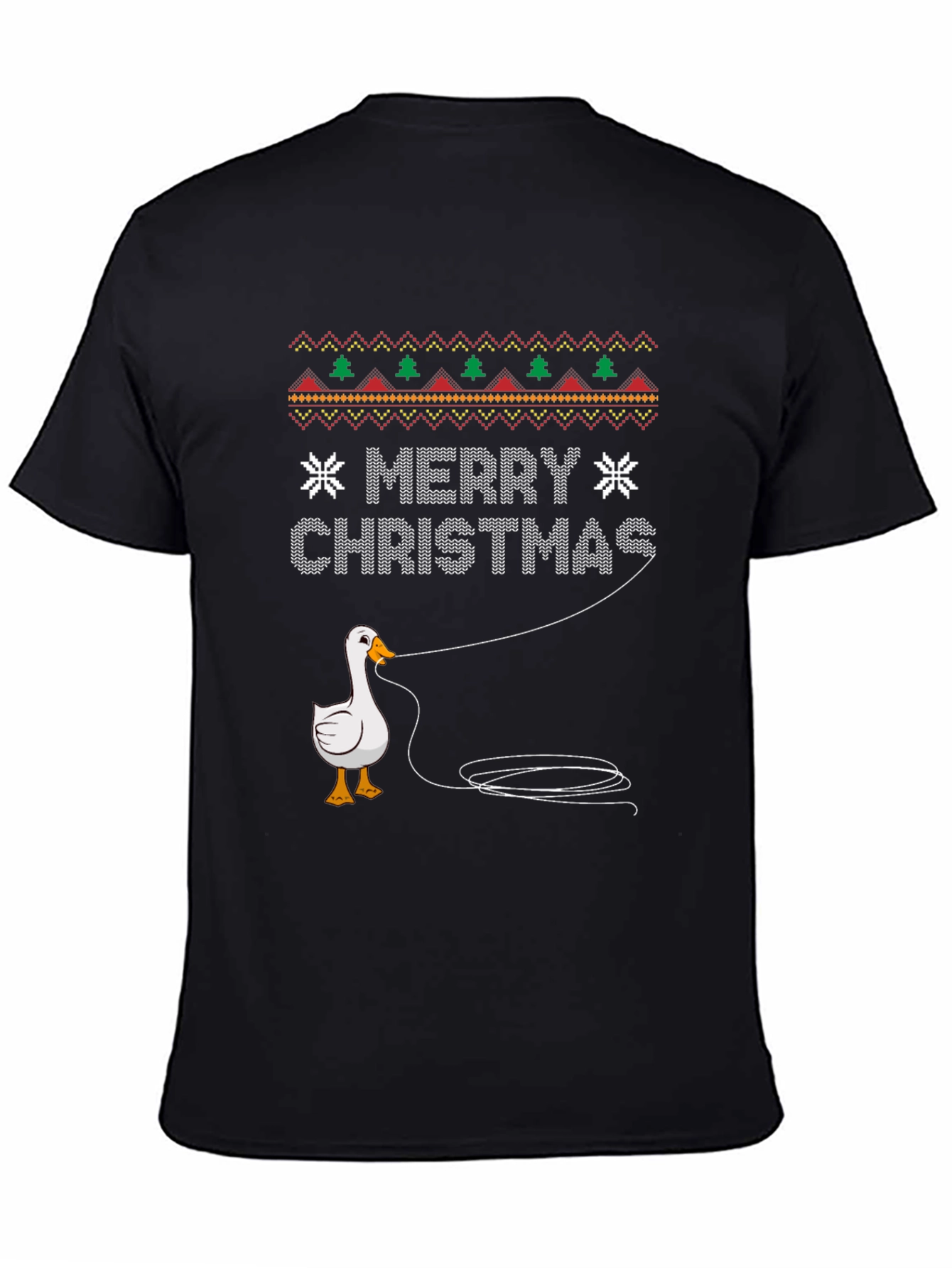 Funny Goose Fishing Ugly Christmas Sweater T-Shirt