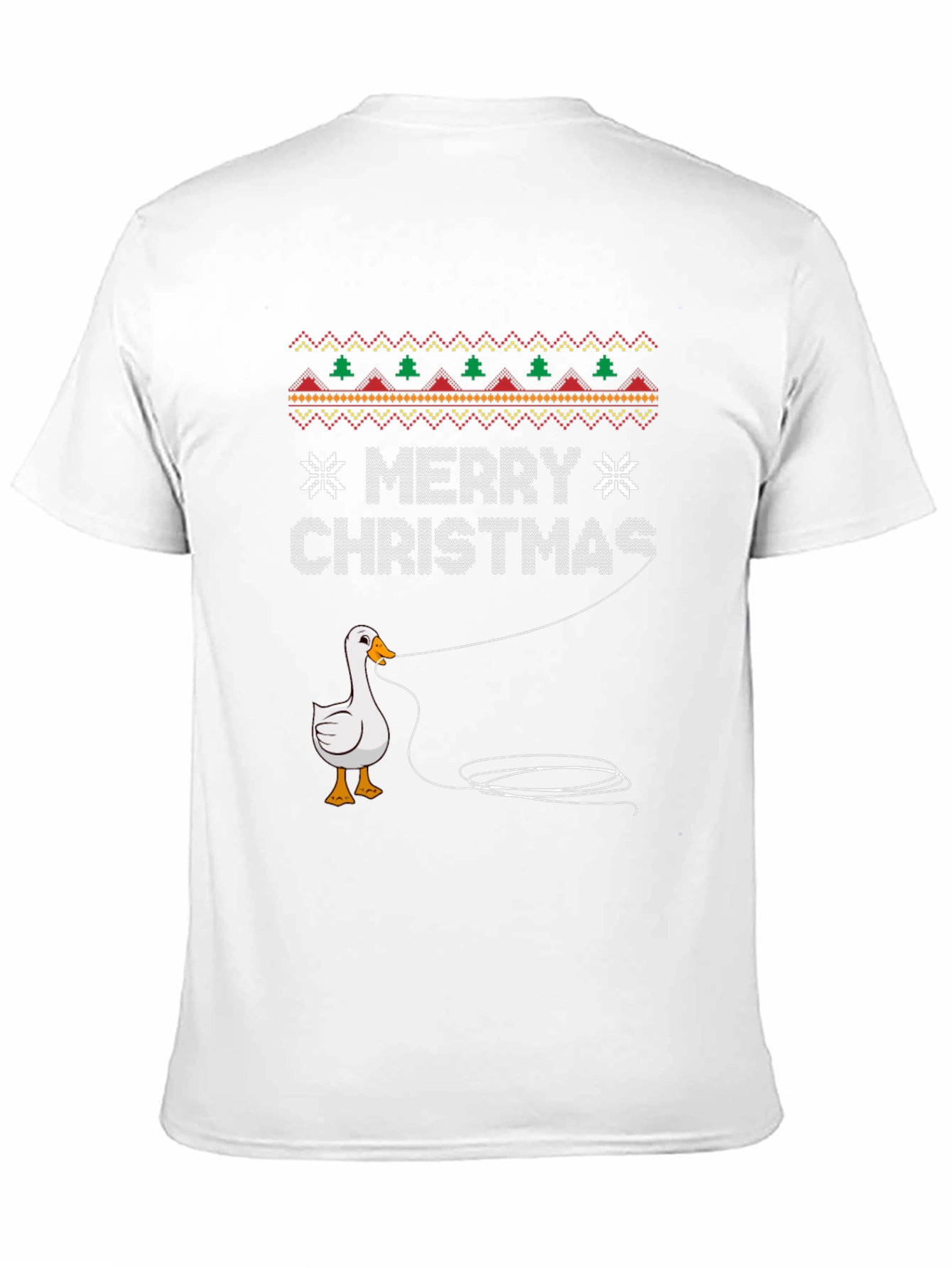 Funny Goose Fishing Ugly Christmas Sweater T-Shirt