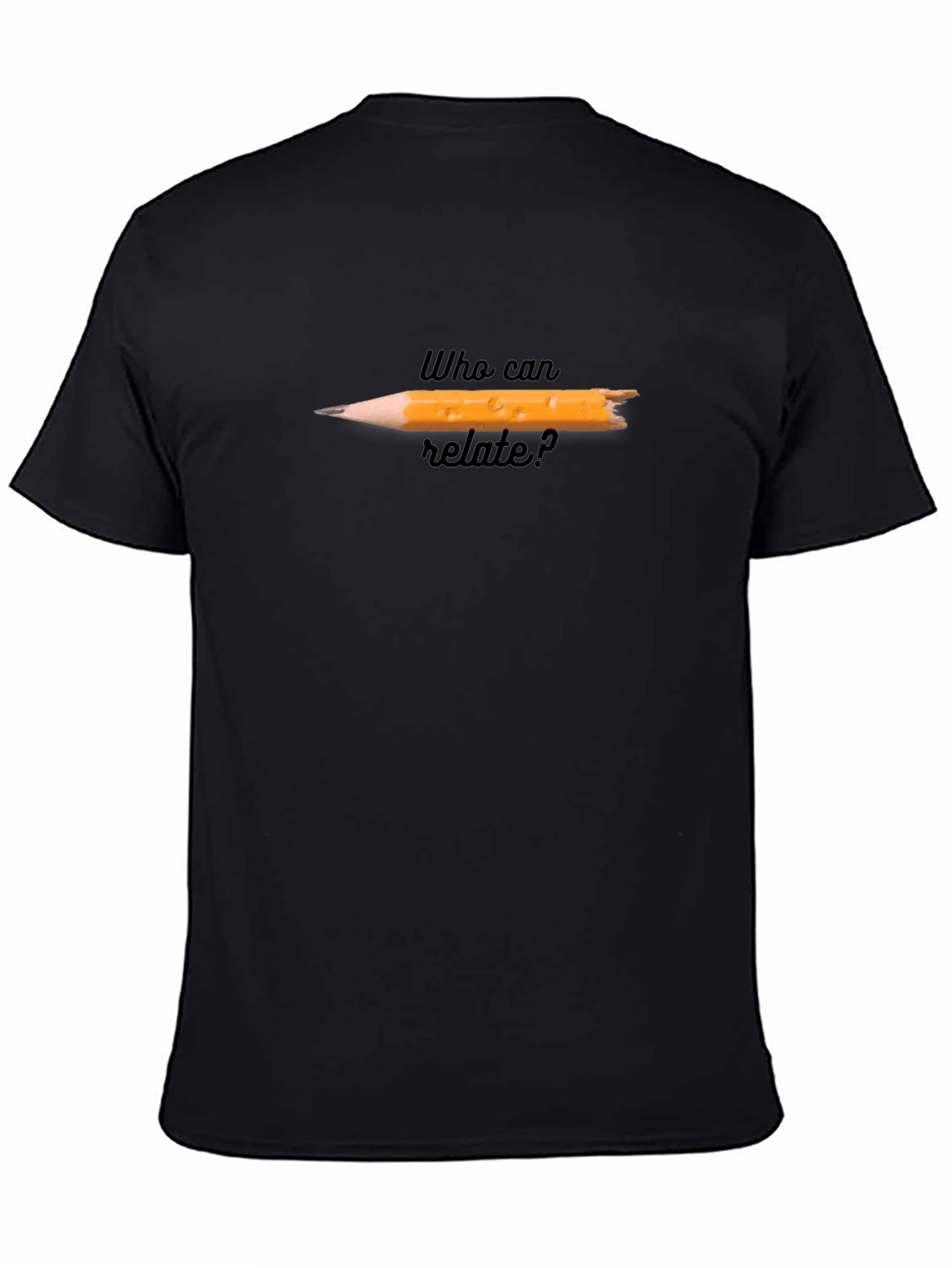 Relatable Bitten Pencil Graphic Tee - Black