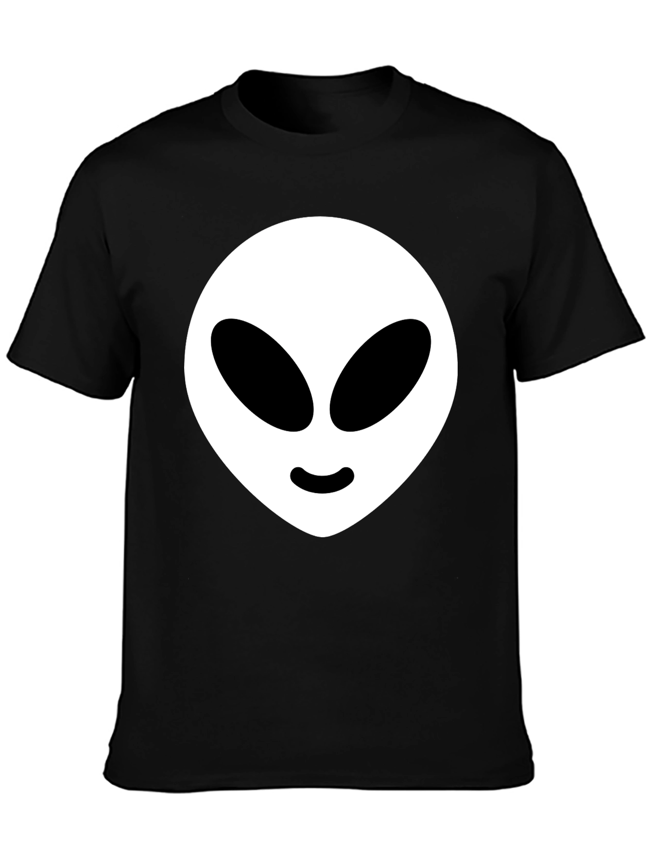 Alien Head Graphic Tee - Black Cotton Blend
