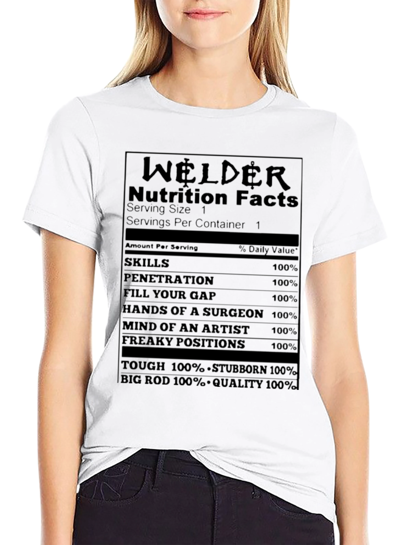 Welder Nutrition Facts Black T-Shirt