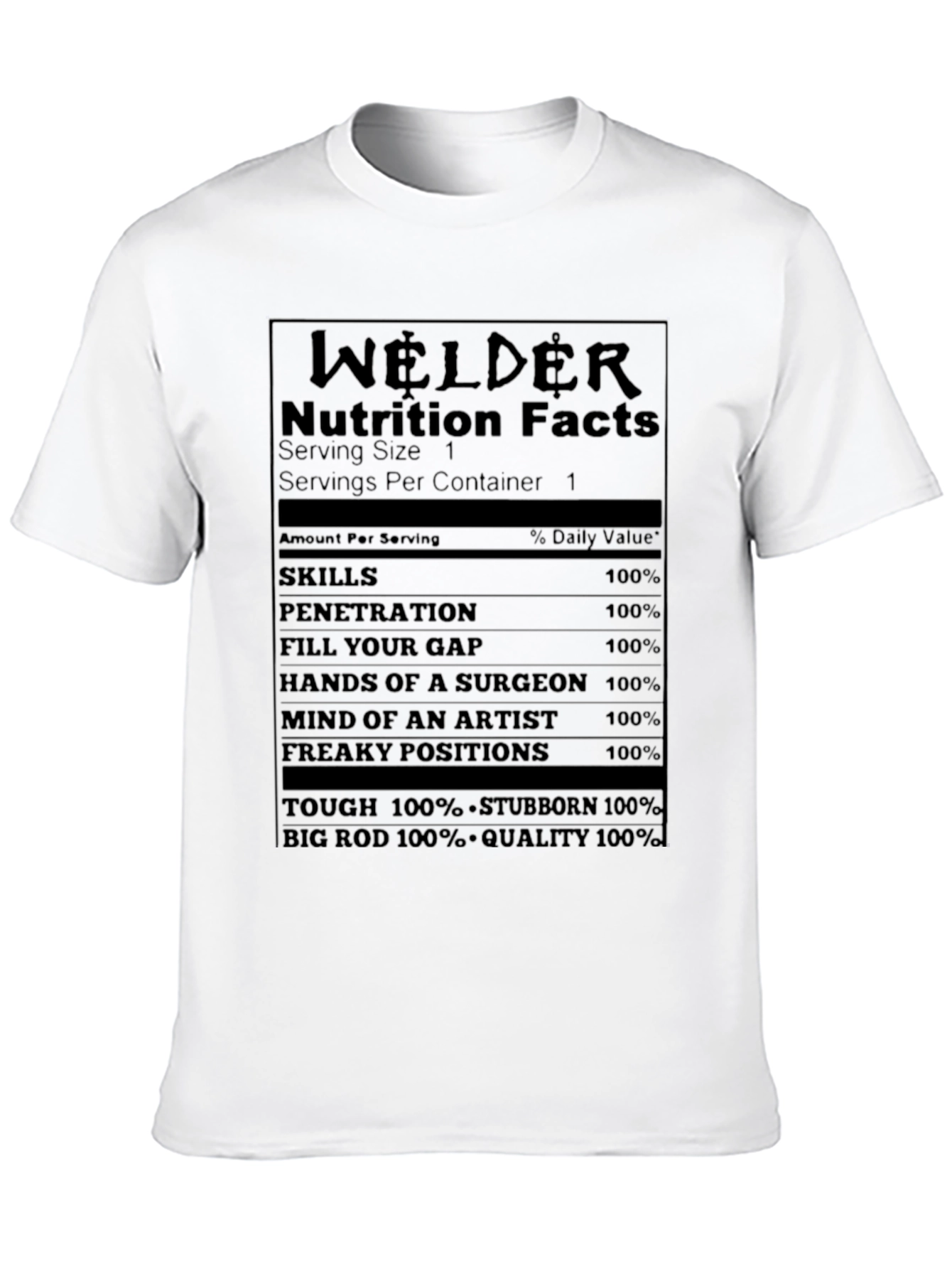 Welder Nutrition Facts Black T-Shirt