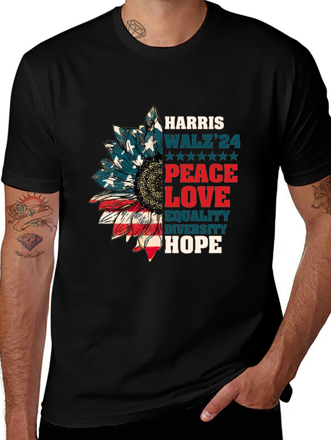 Patriotic Sunflower Graphic Tee