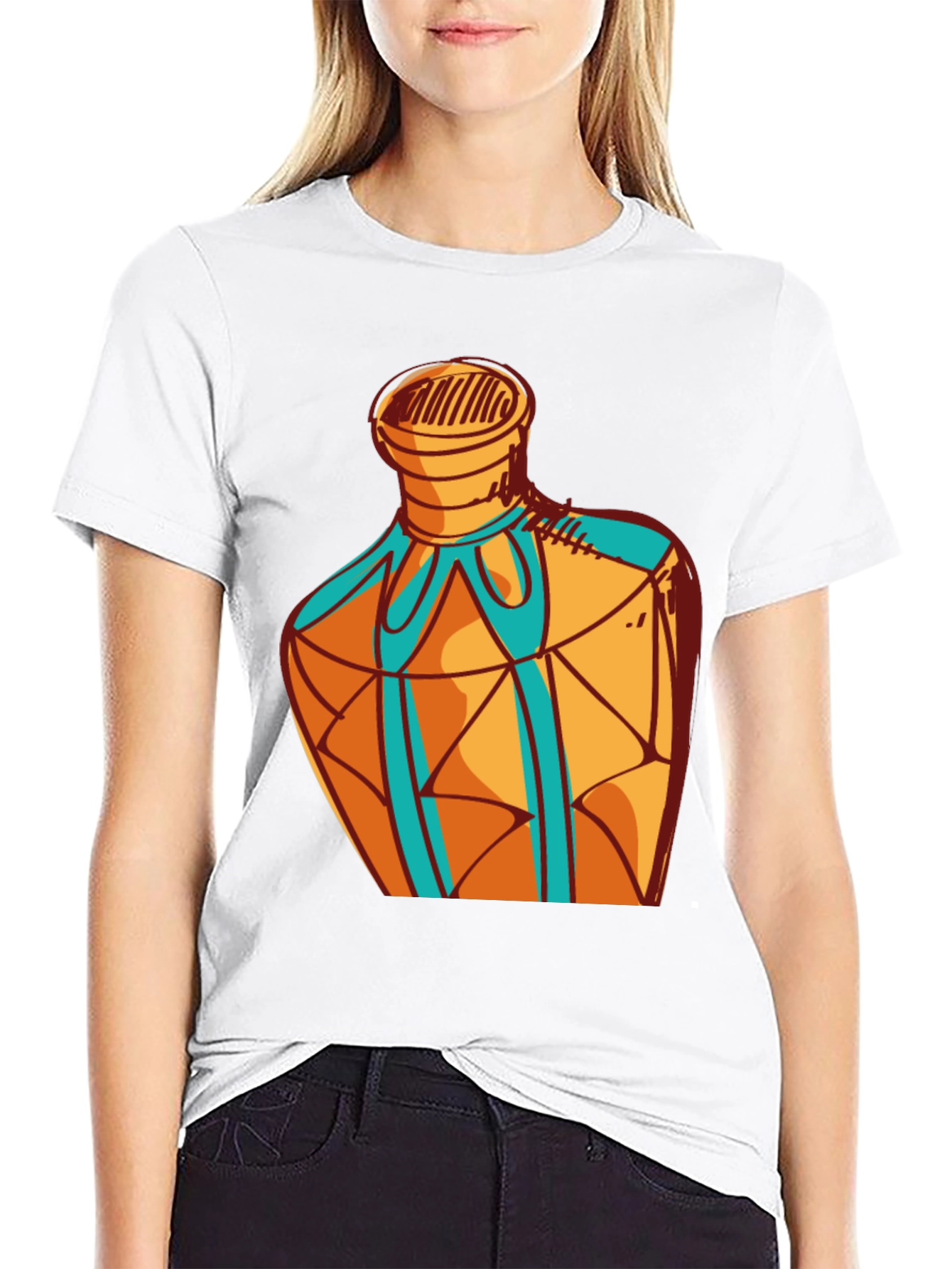 Geometric Bottle Design Graphic Tee