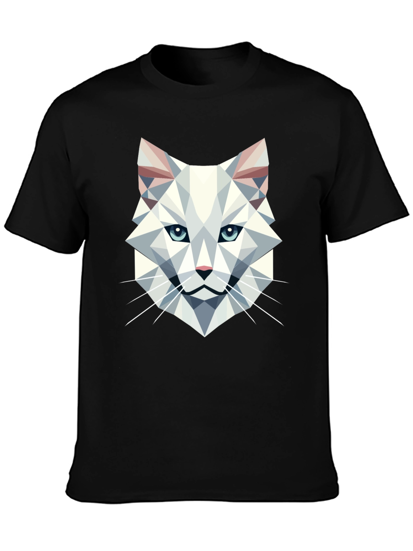 Geometric Cat T-Shirt - Modern Graphic Tee