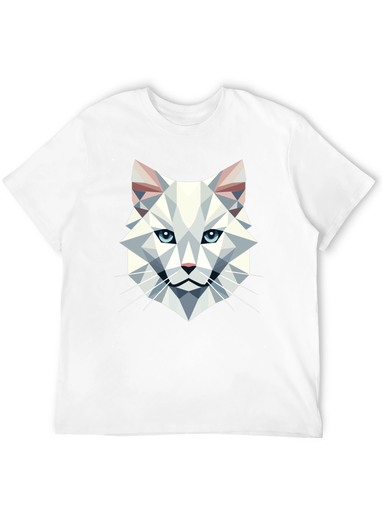 Geometric Cat T-Shirt - Modern Graphic Tee