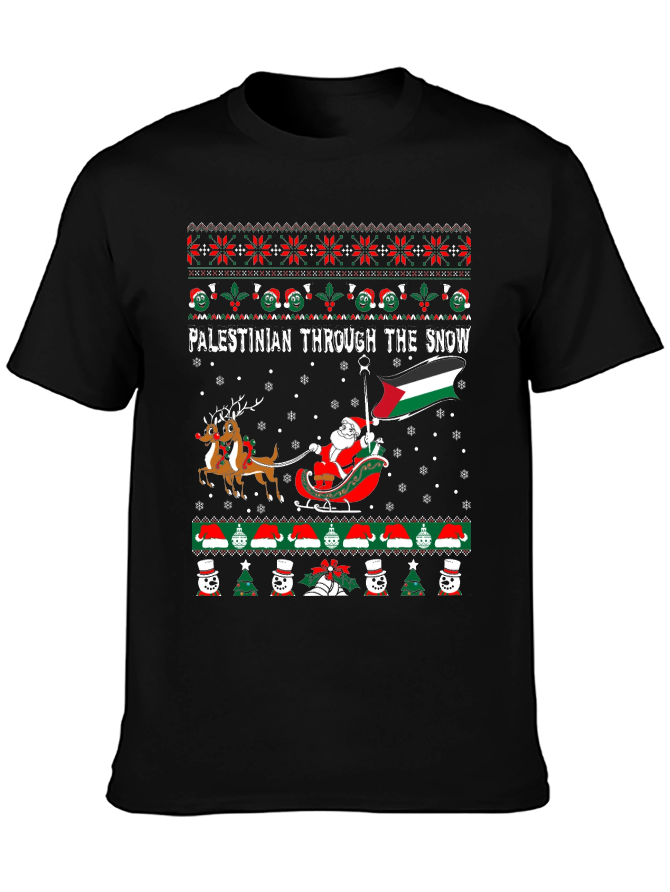 Palestine Christmas Santa Ugly T-Shirt