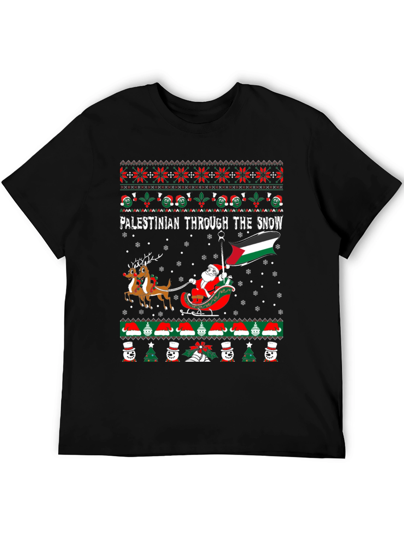 Palestine Christmas Santa Ugly T-Shirt