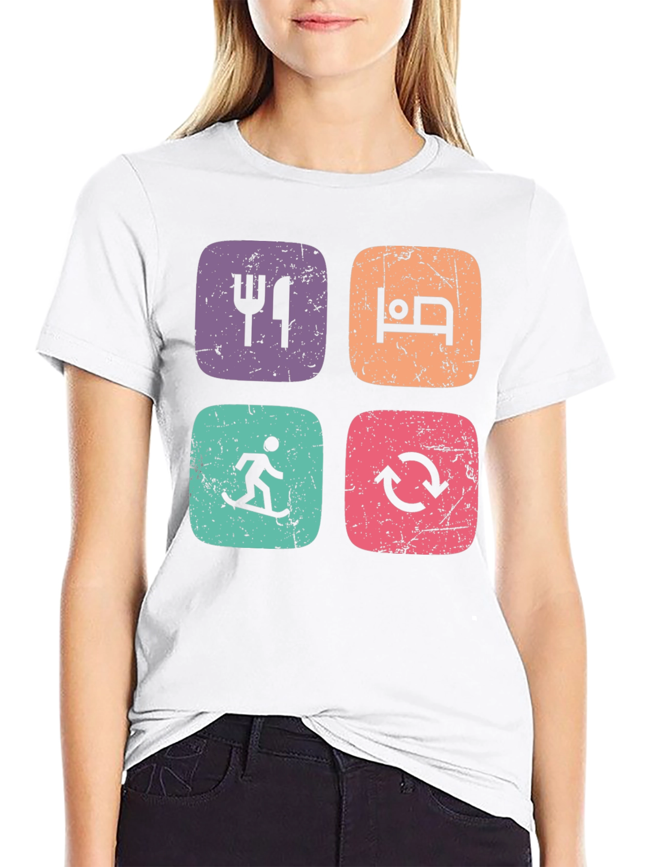 Eat Sleep Ski Repeat Graphic T-Shirt