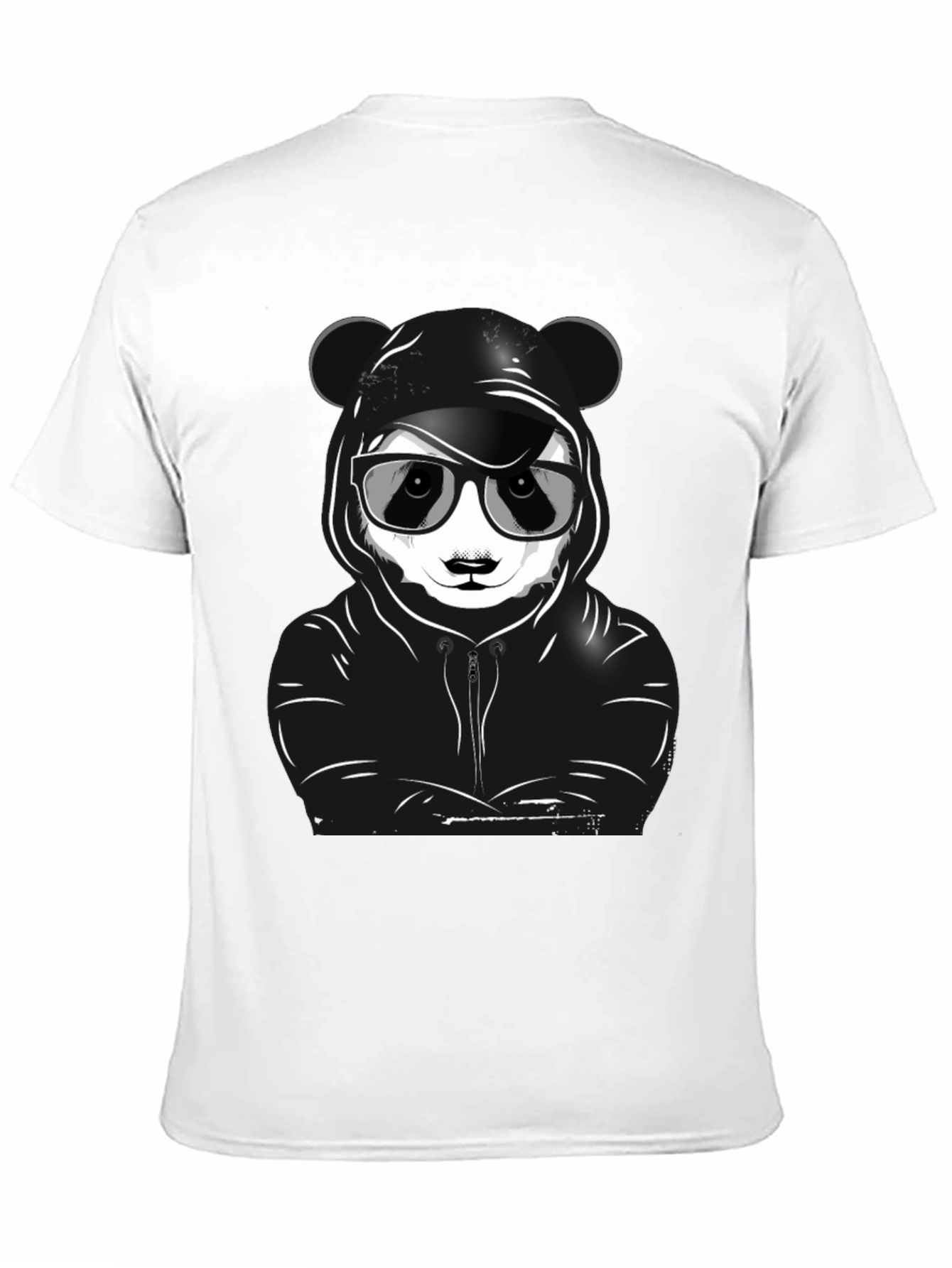 Cool Panda Graphic T-Shirt - Black Crew Neck Tee