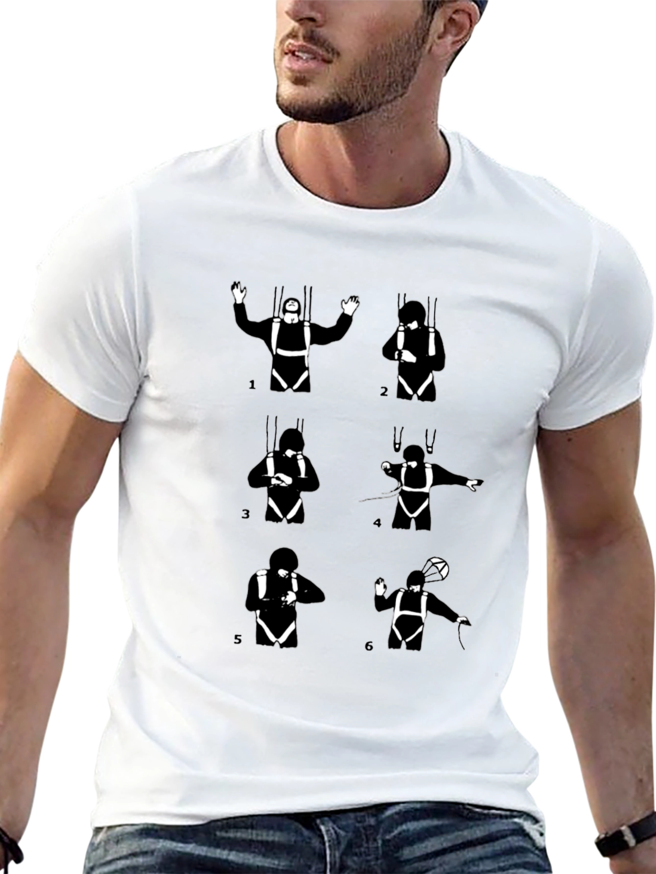 Skydiving Guide Black Graphic Tee
