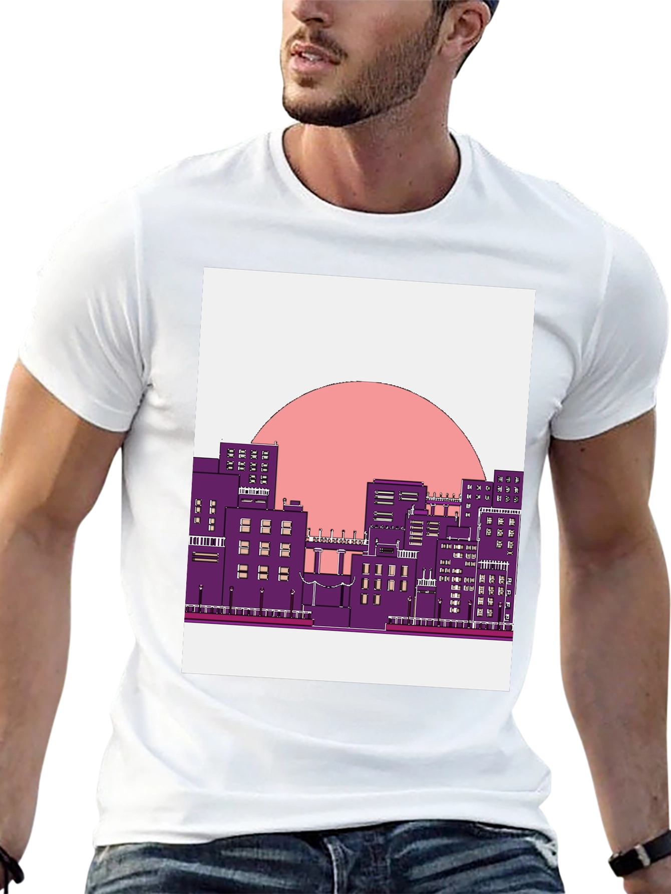 Retro Cityscape Graphic T-Shirt - Urban Style