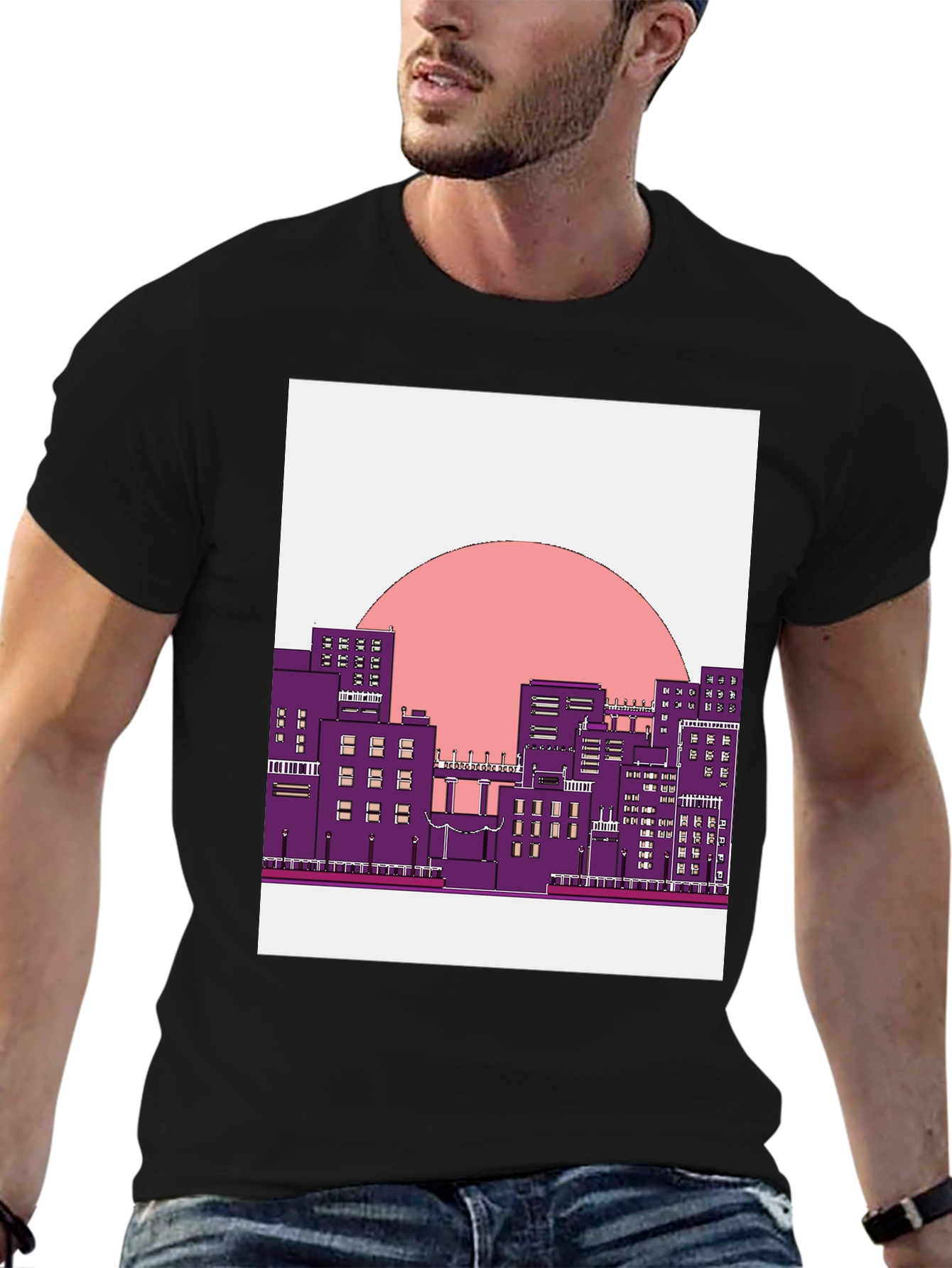 Retro Cityscape Graphic T-Shirt - Urban Style