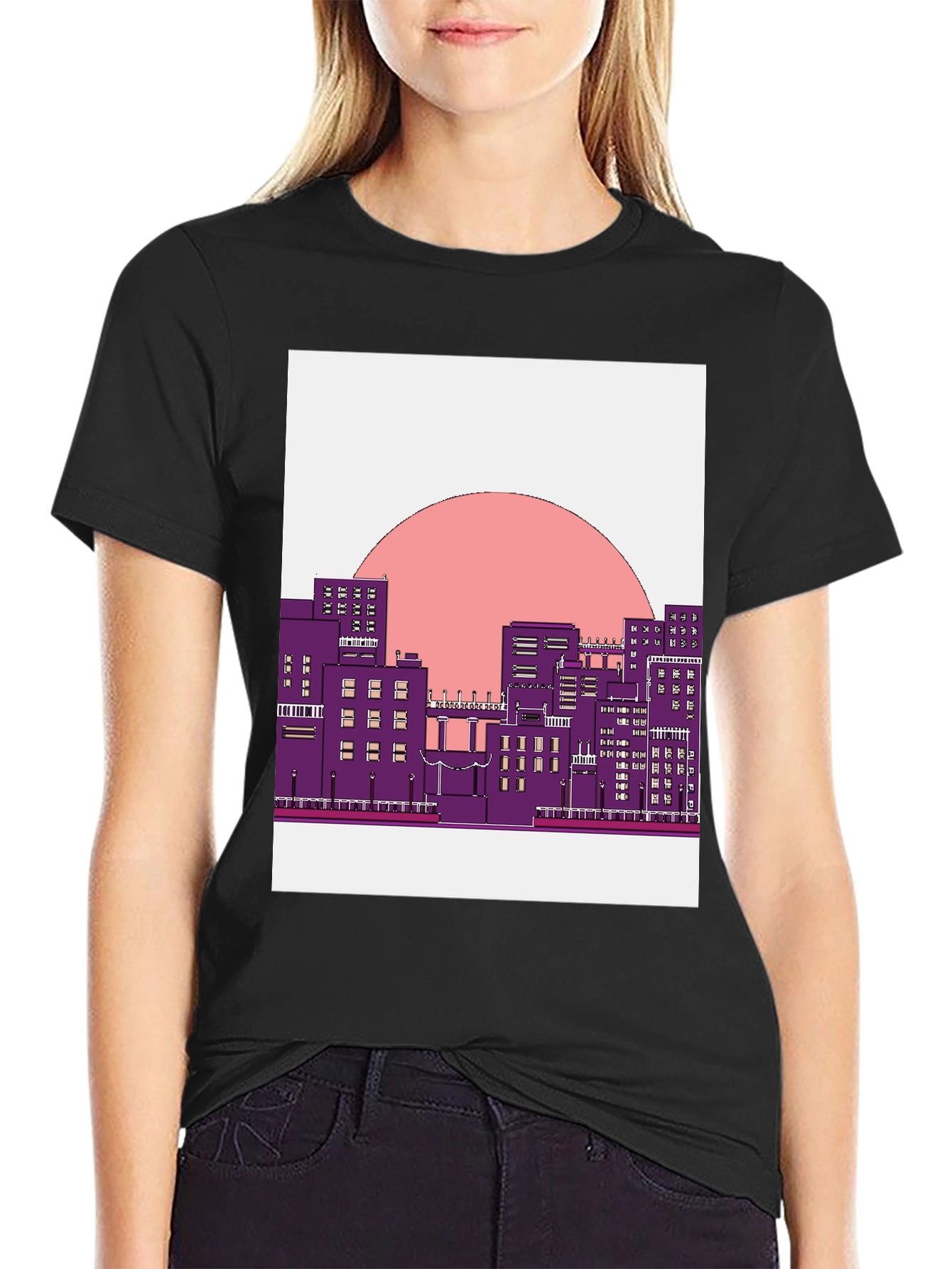 Retro Cityscape Graphic T-Shirt - Urban Style