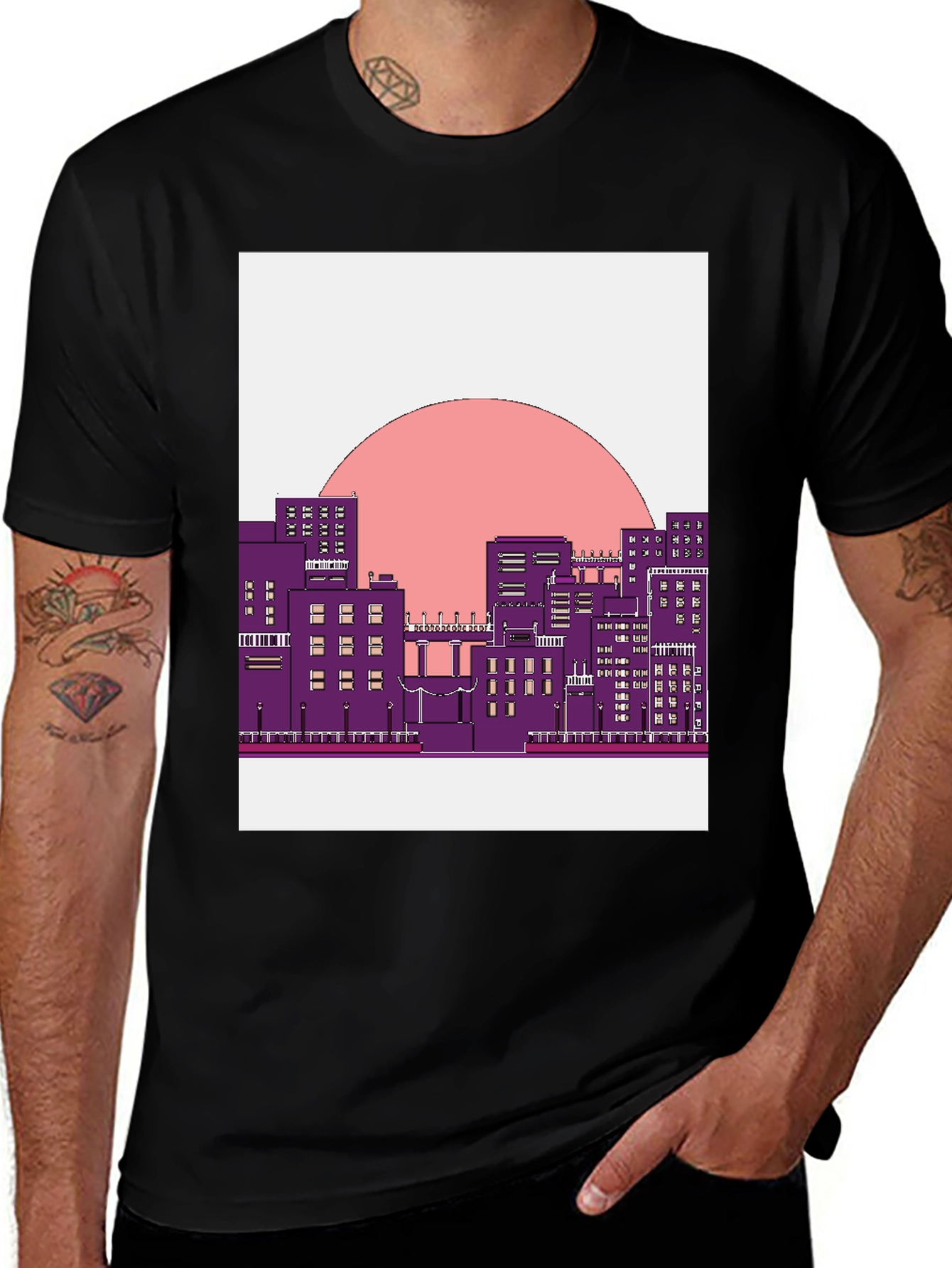 Retro Cityscape Graphic T-Shirt - Urban Style