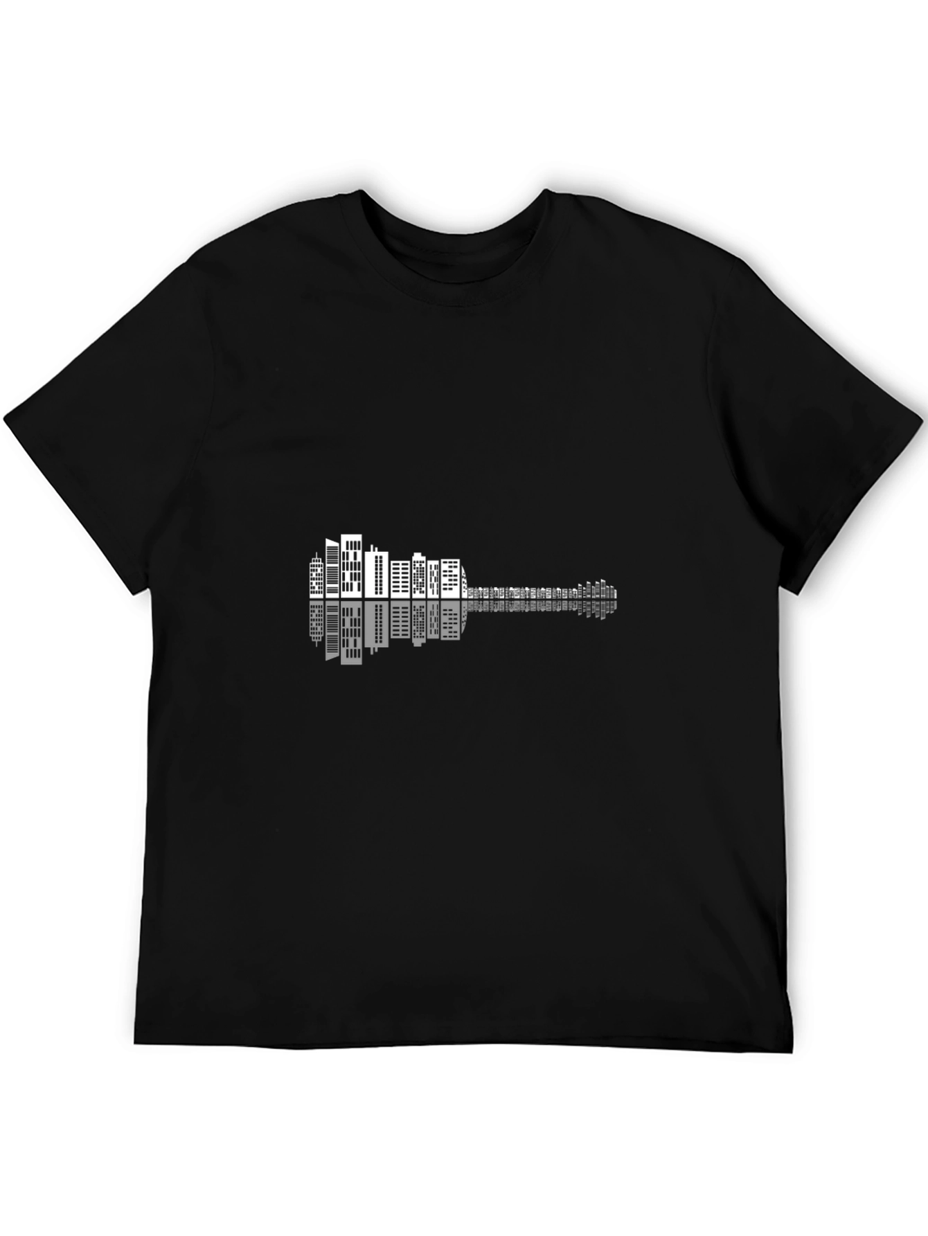Cityscape Guitar Graphic Tee - Black