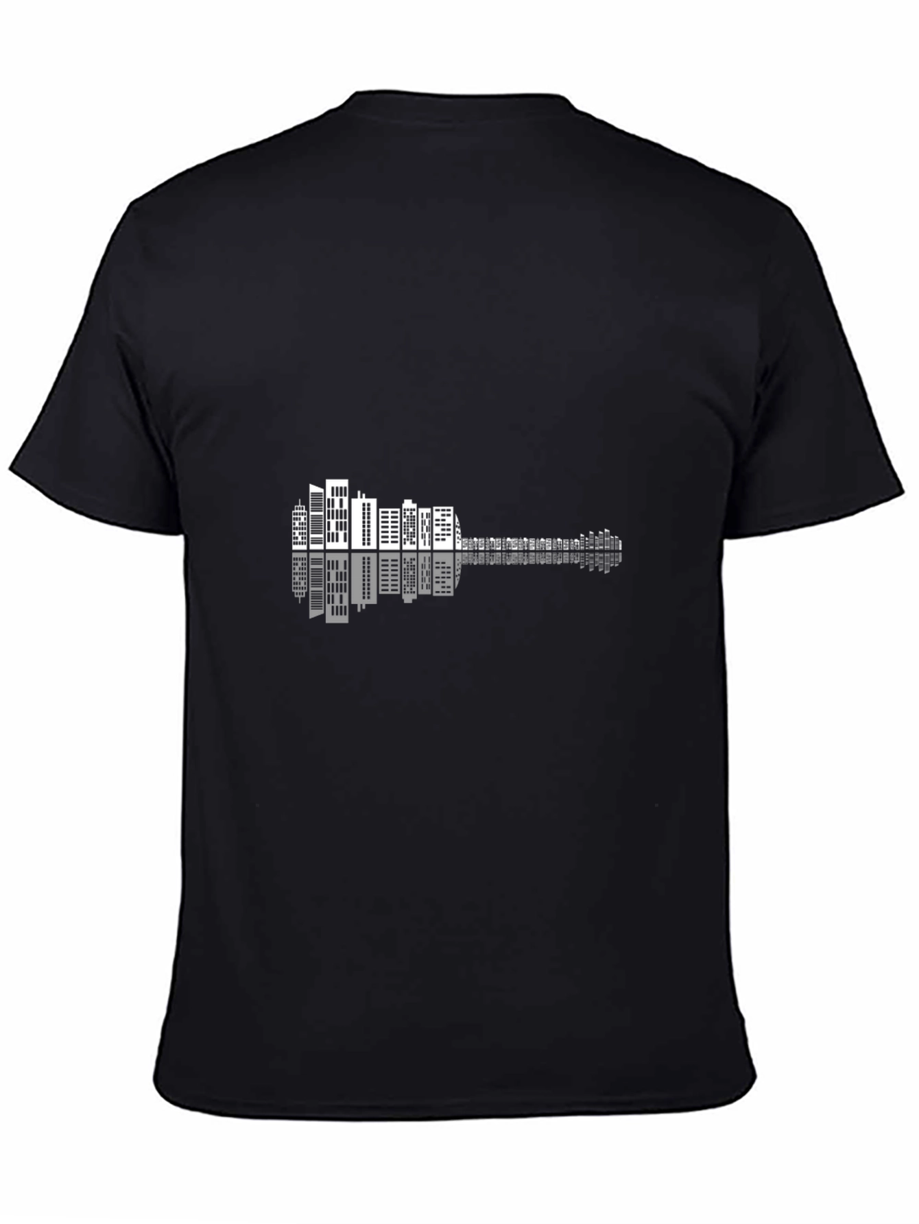 Cityscape Guitar Graphic Tee - Black