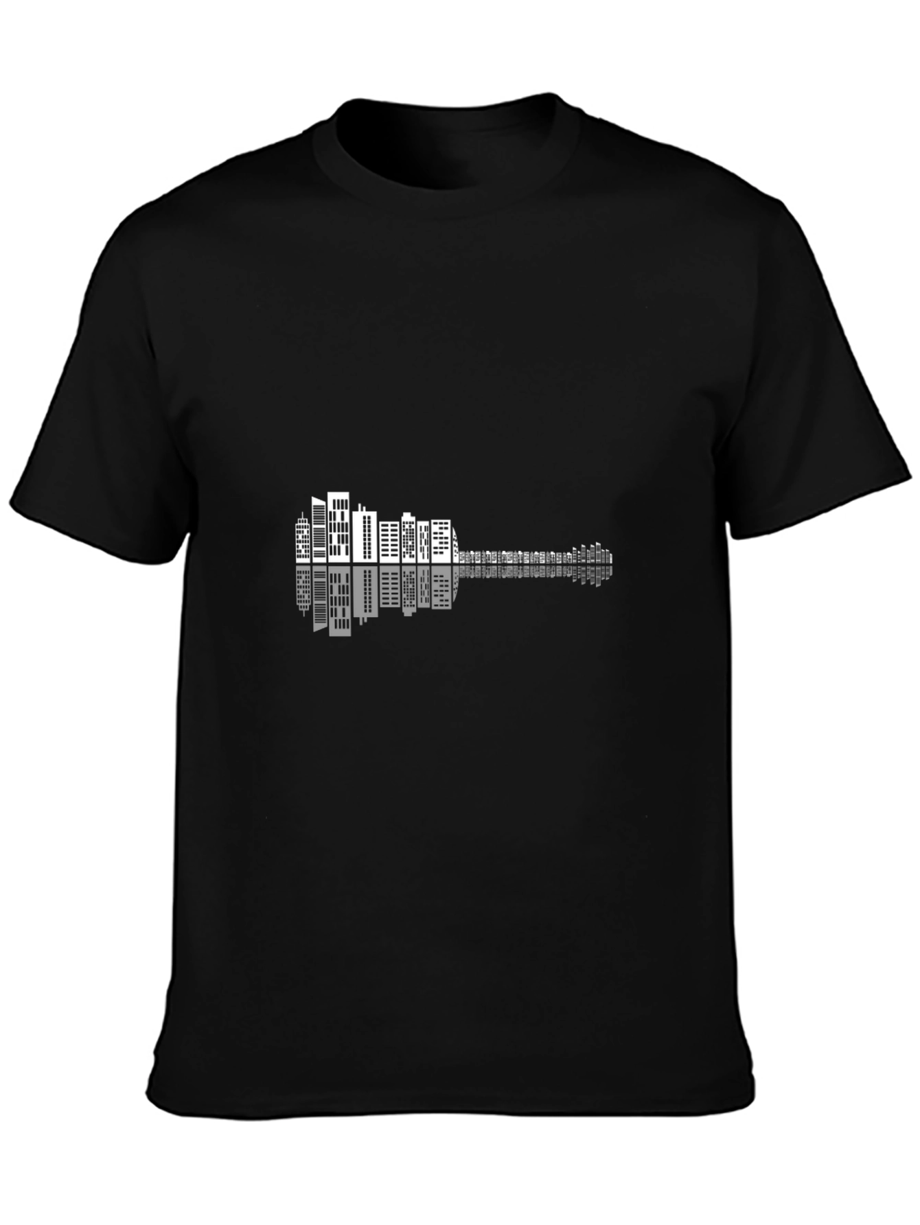 Cityscape Guitar Graphic Tee - Black