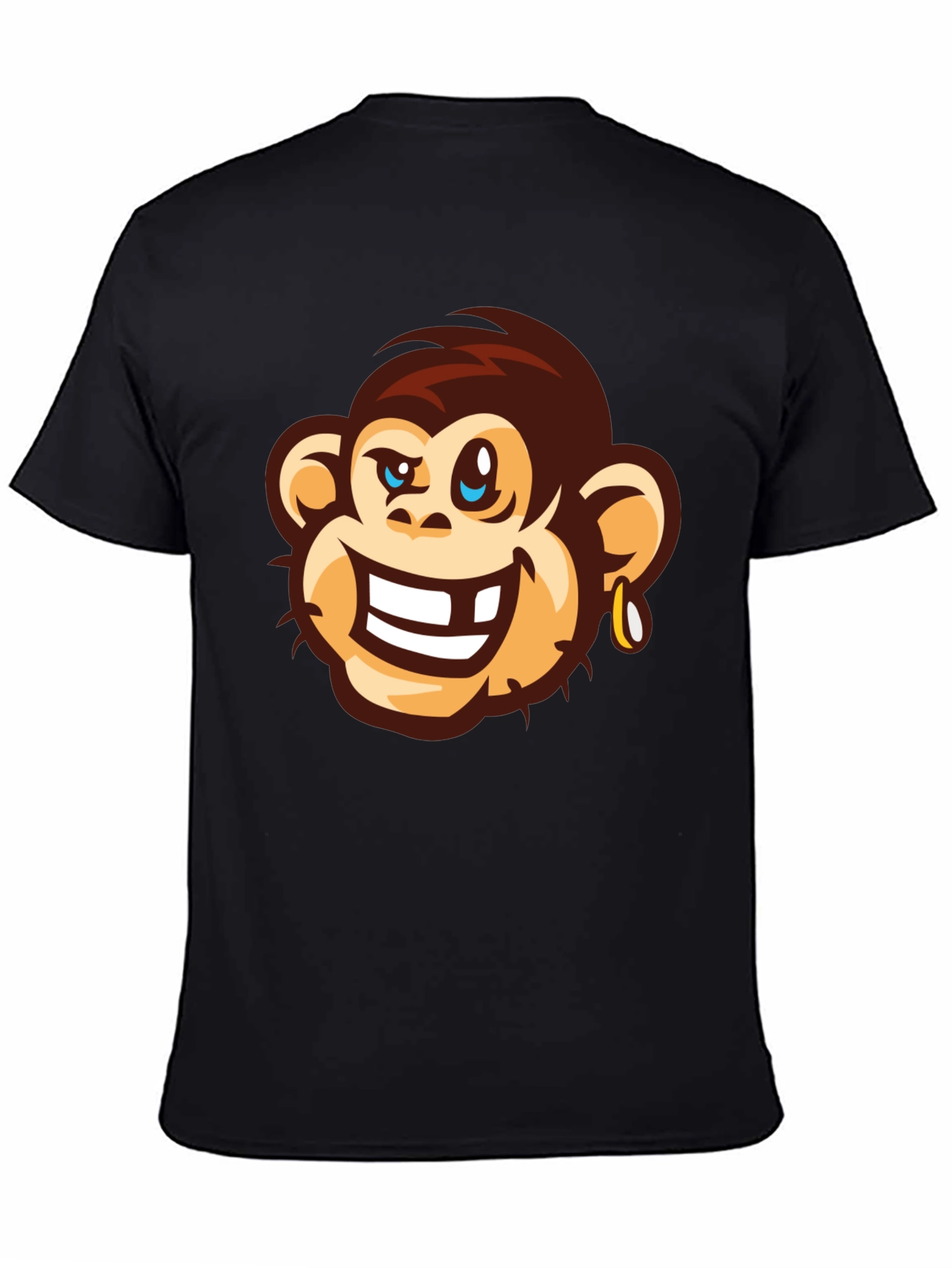 Cool Monkey Graphic Tee - Black Cotton T-Shirt