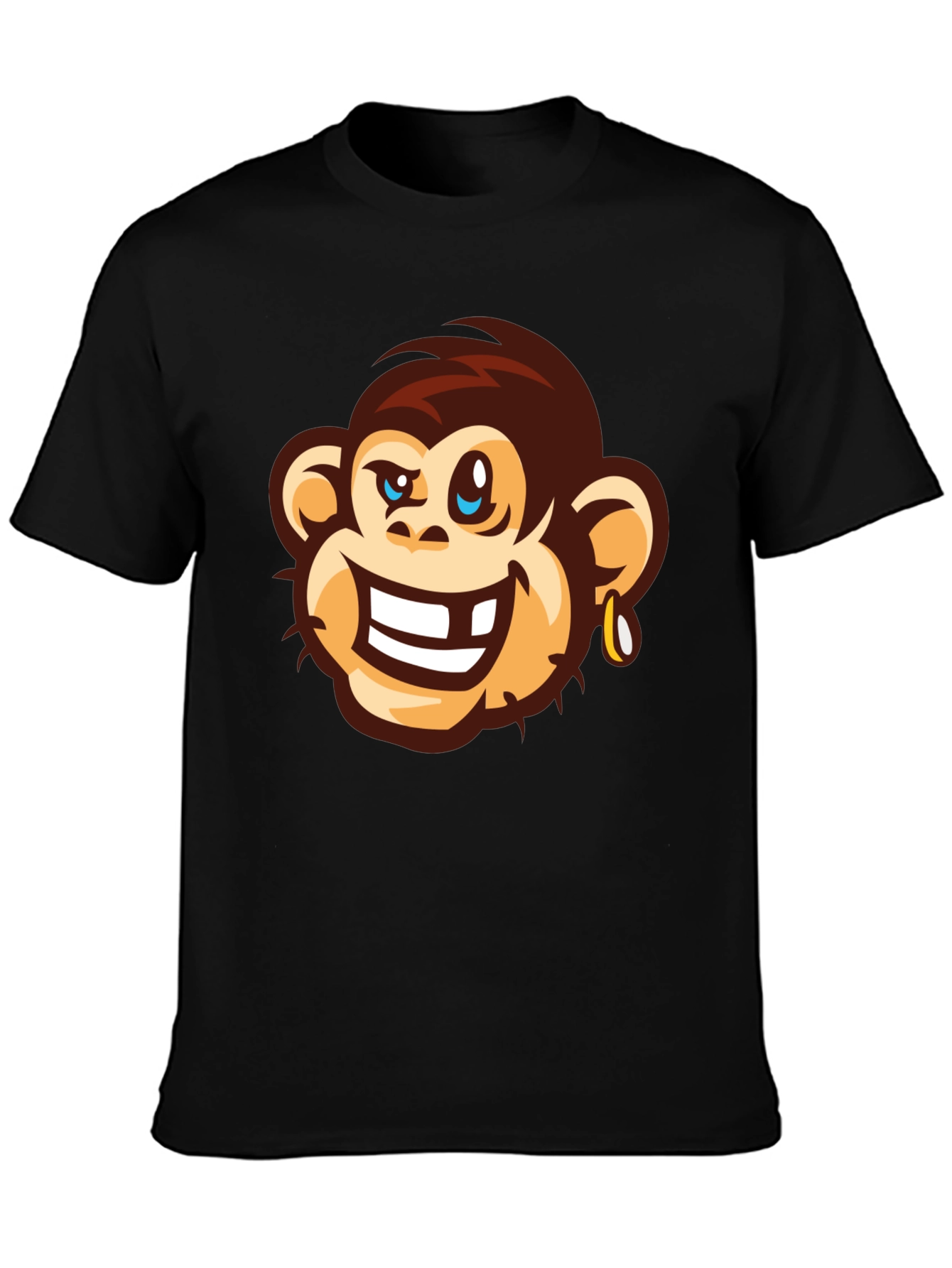 Cool Monkey Graphic Tee - Black Cotton T-Shirt
