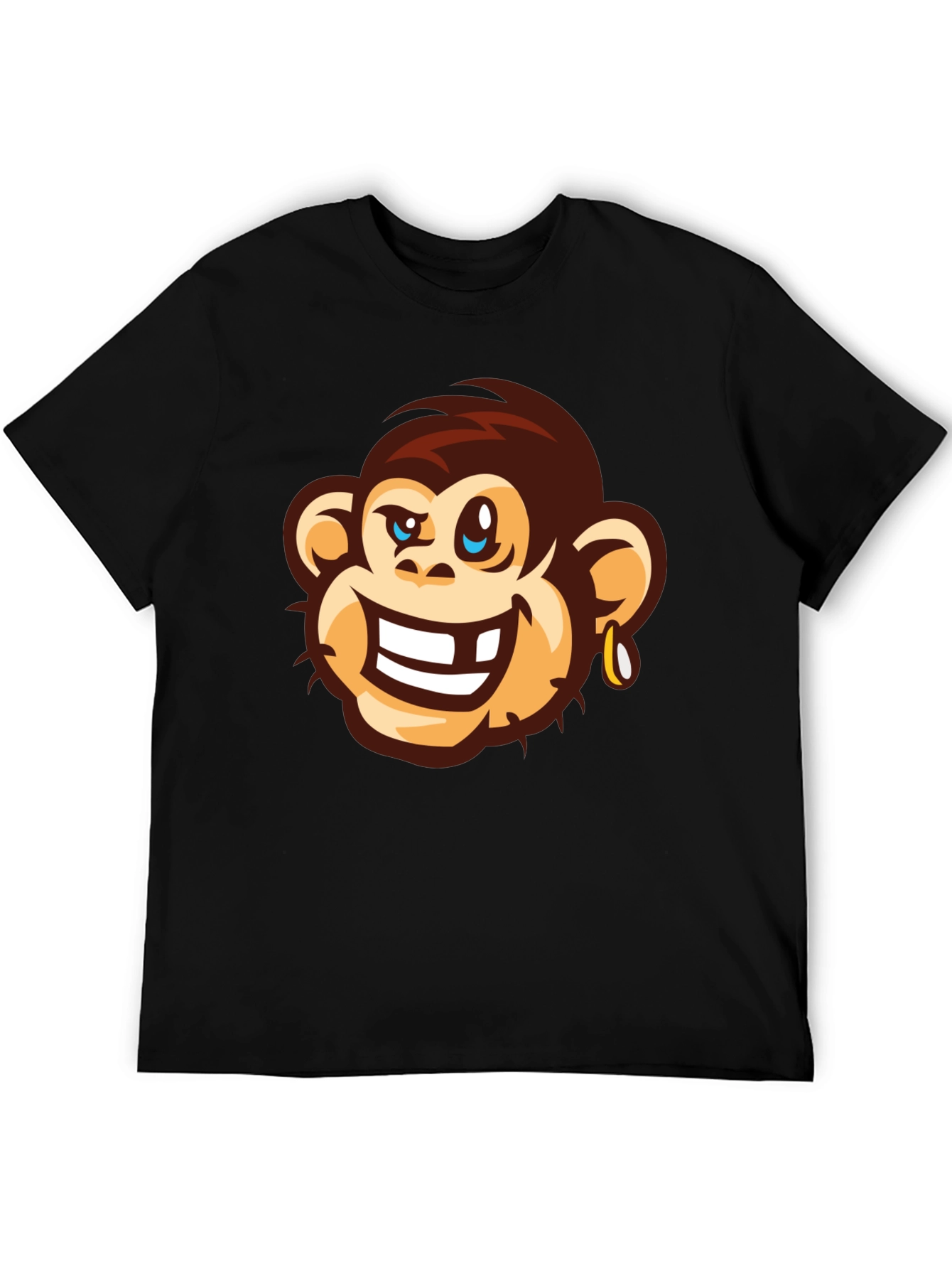 Cool Monkey Graphic Tee - Black Cotton T-Shirt