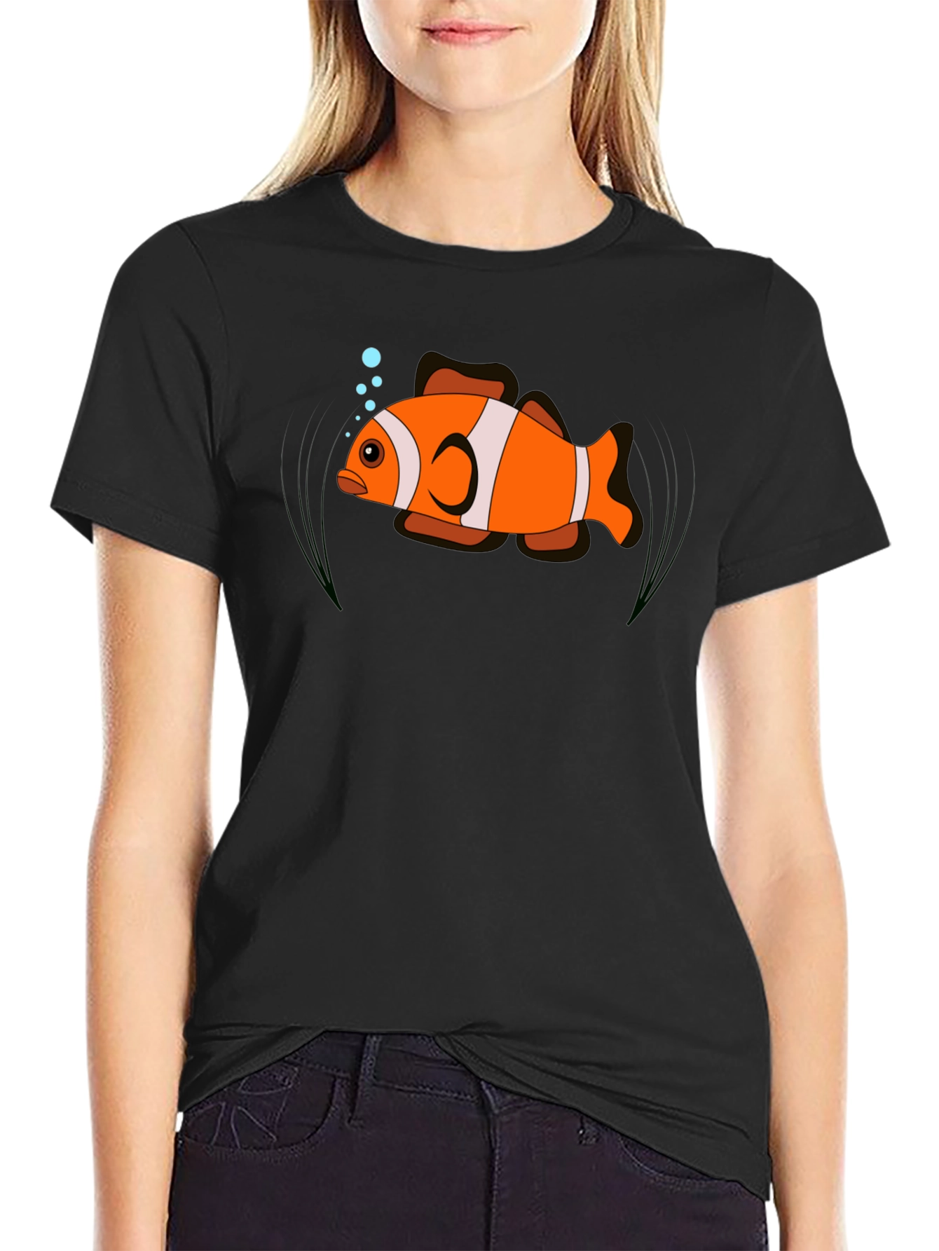 Clownfish Graphic Tee - Black Unisex T-Shirt