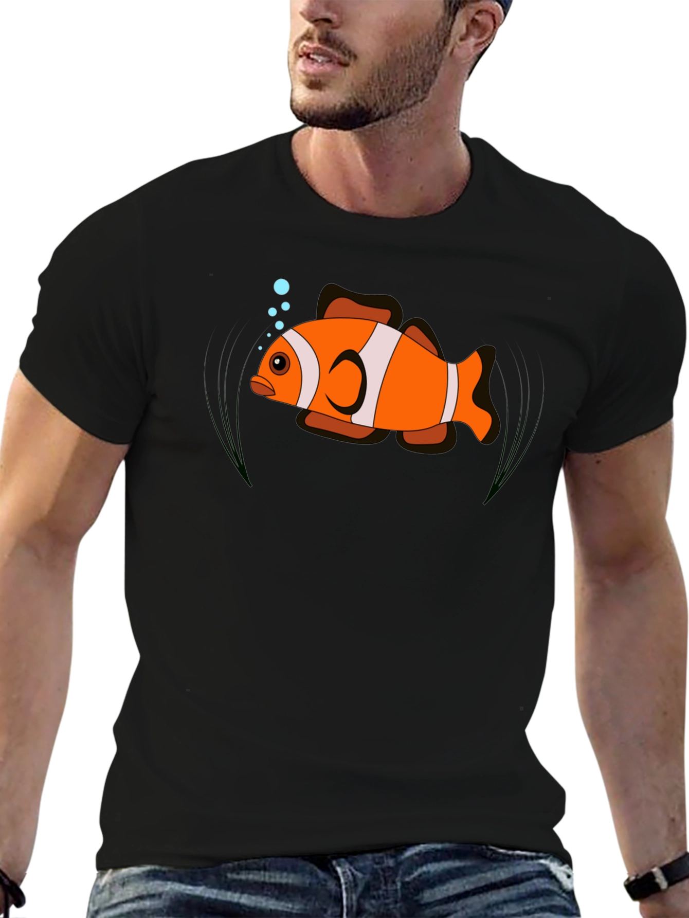 Clownfish Graphic Tee - Black Unisex T-Shirt
