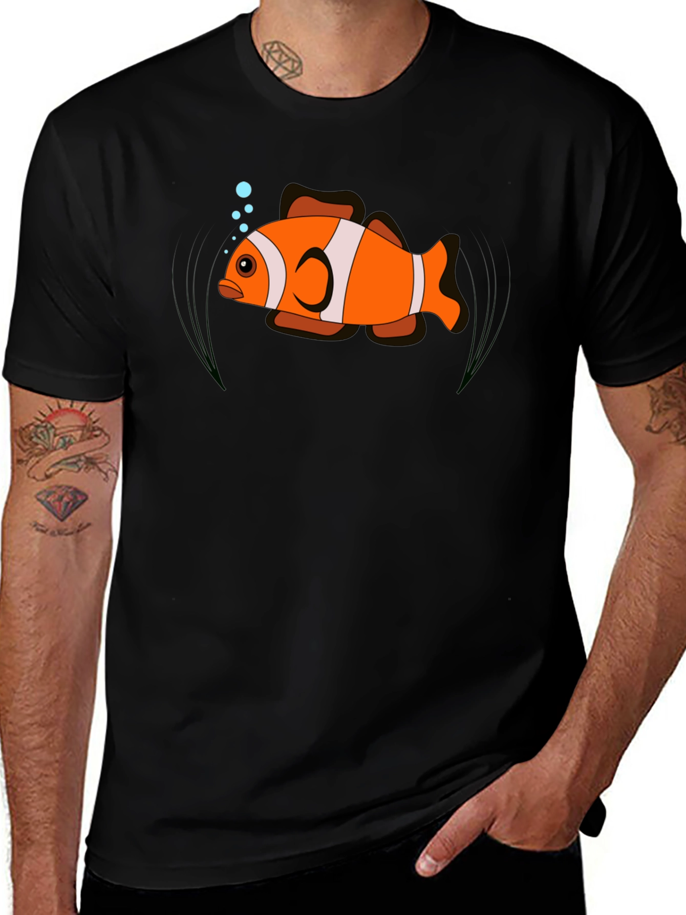 Clownfish Graphic Tee - Black Unisex T-Shirt