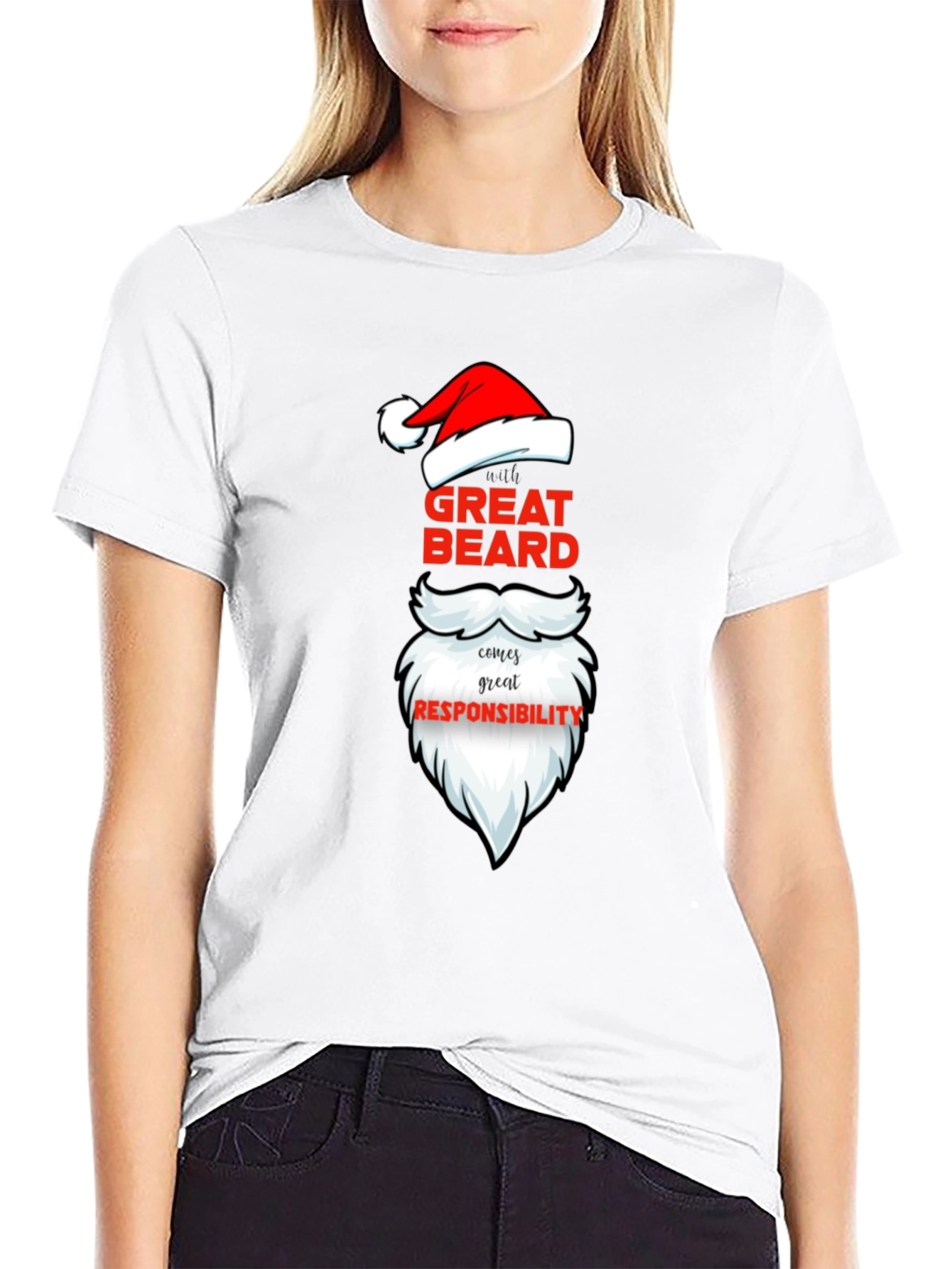 Great Beard Responsibility Santa T-Shirt