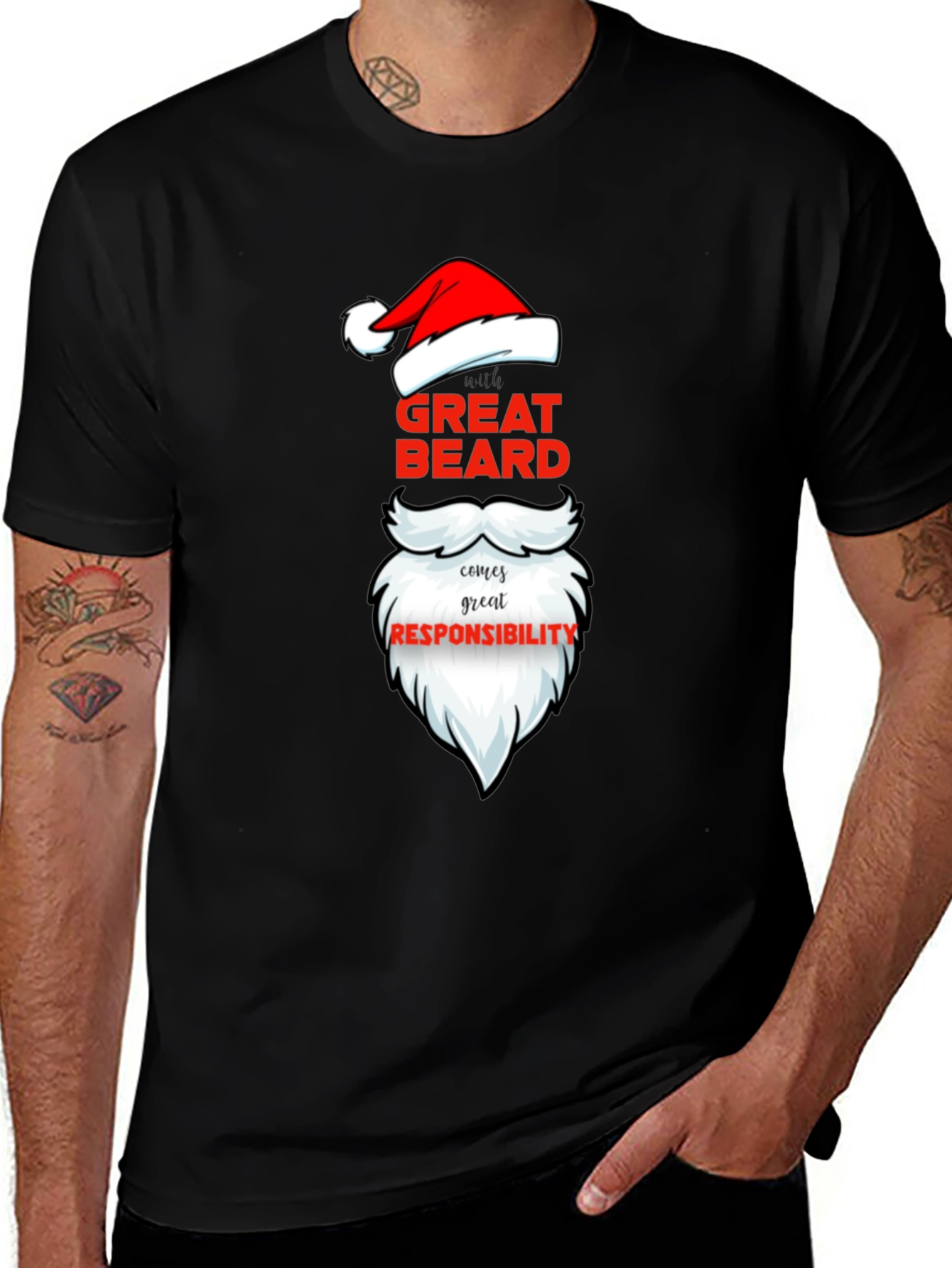 Great Beard Responsibility Santa T-Shirt