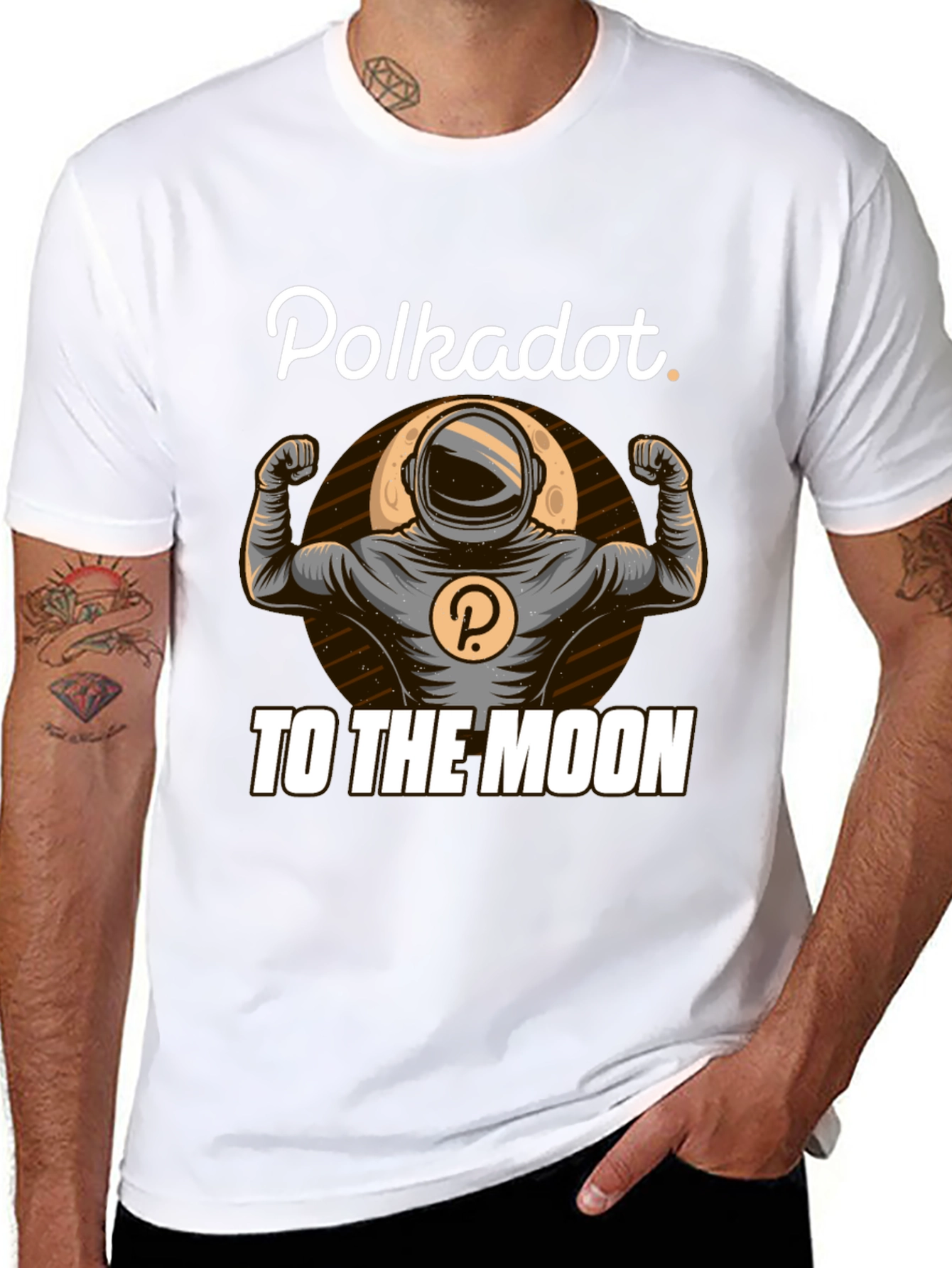 Polkadot To The Moon Black T-Shirt