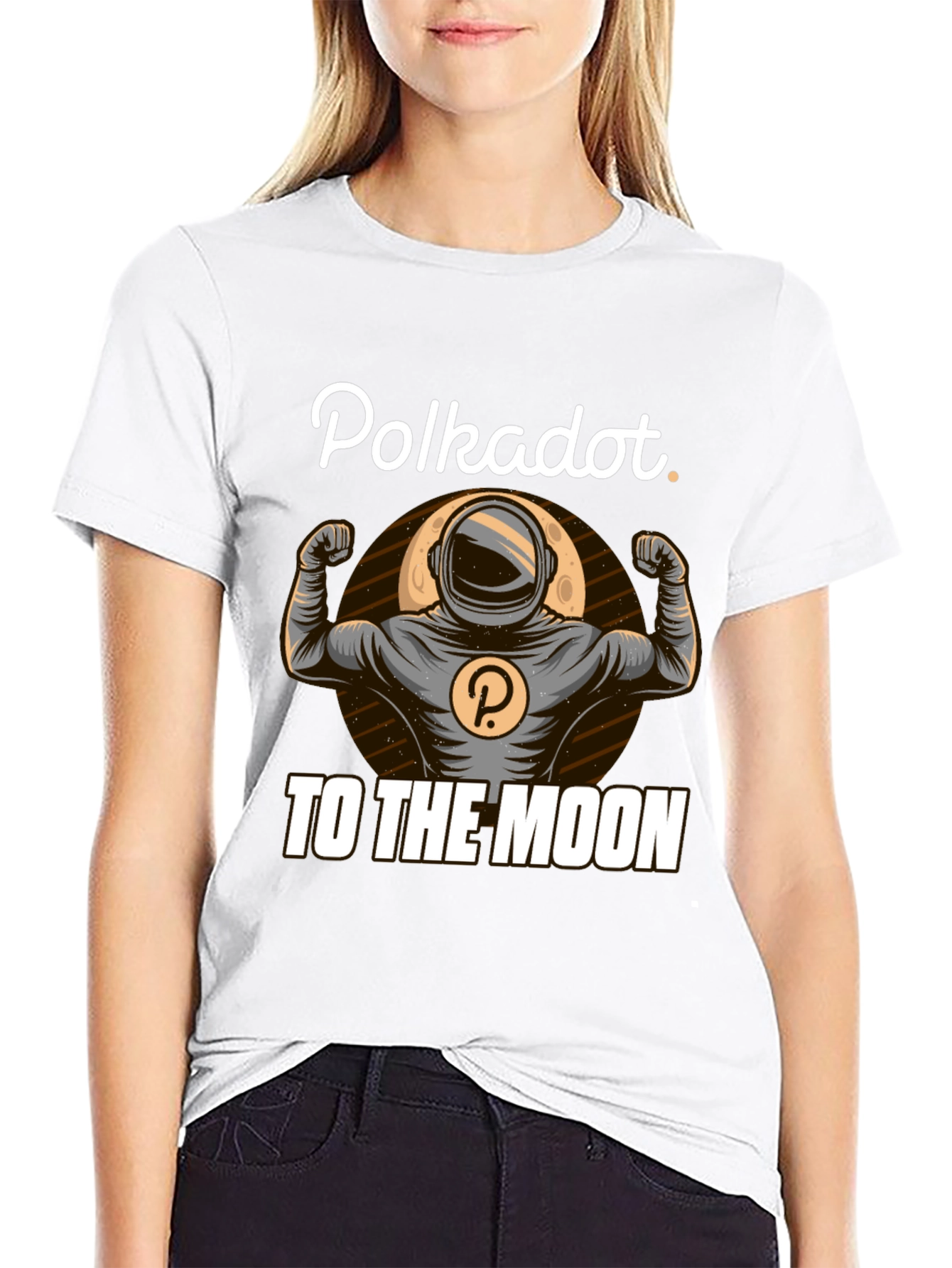 Polkadot To The Moon Black T-Shirt