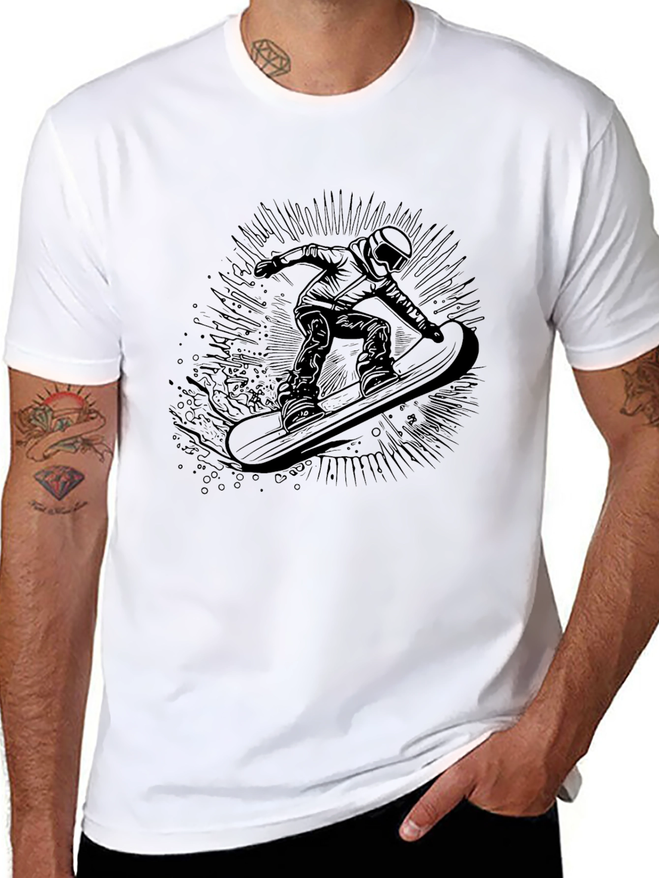 Black Snowboarder Graphic Tee